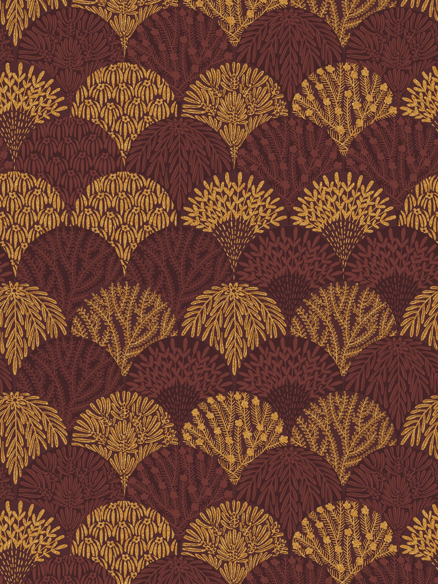 Herb Garden wallpaper in port color - pattern number SC WP88618D0008 - by Scalamandre in the  collection