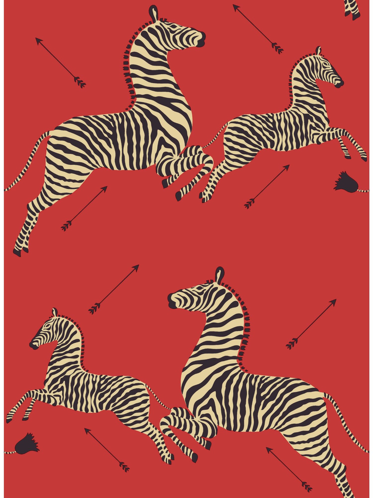 Zebras fabric in removable masai red color - pattern number SC 0001WP81388PS - by Scalamandre in the  collection