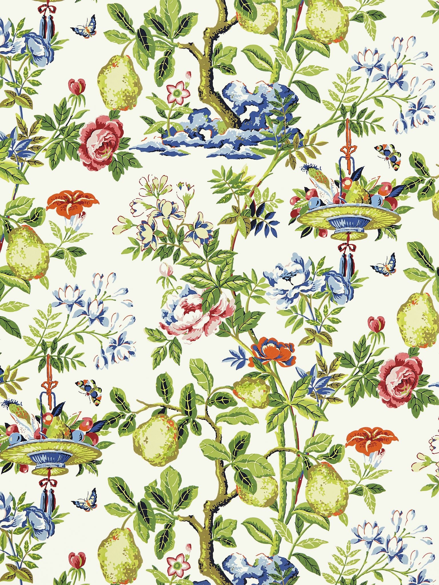 Shantung Garden fabric in bloom color - pattern number SC 0001WP88377 - by Scalamandre in the  collection