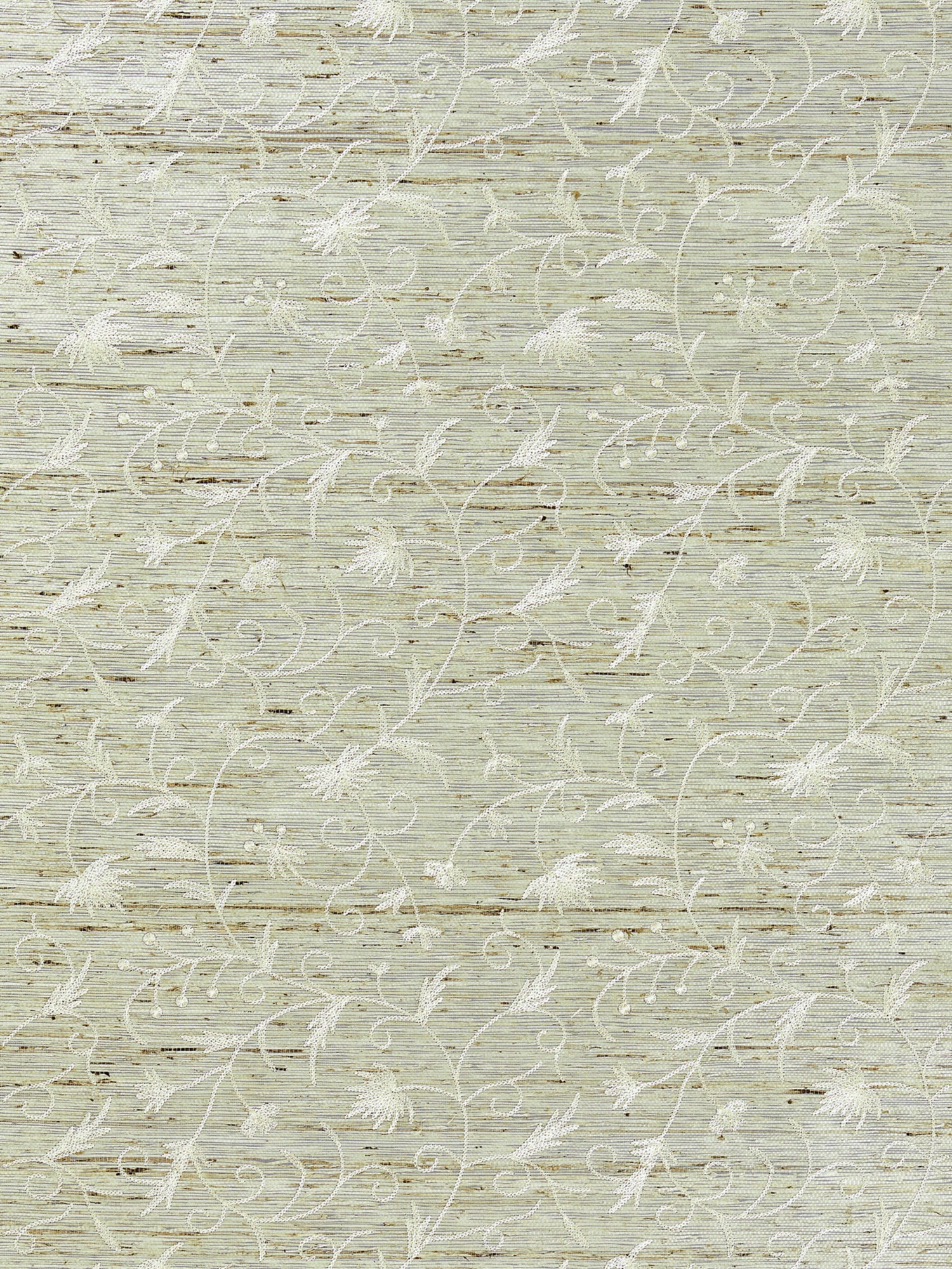 Olivia Embroidered Grasscloth wallpaper in winter wheat color - pattern number SC 0001WP88384 - by Scalamandre in the  collection
