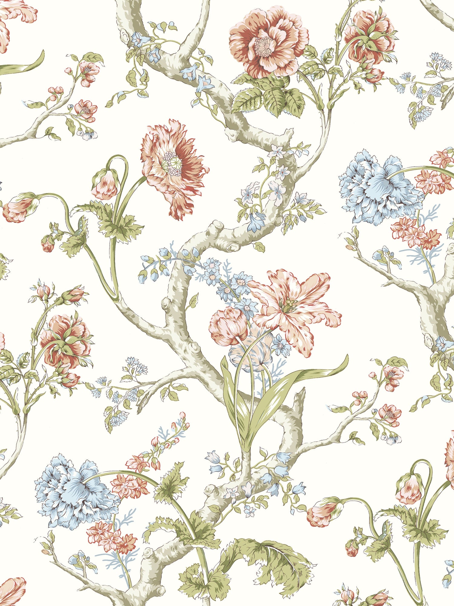 Andrew Jackson Floral wallpaper in countryside color - pattern number SC 0001WP88432 - by Scalamandre in the  collection