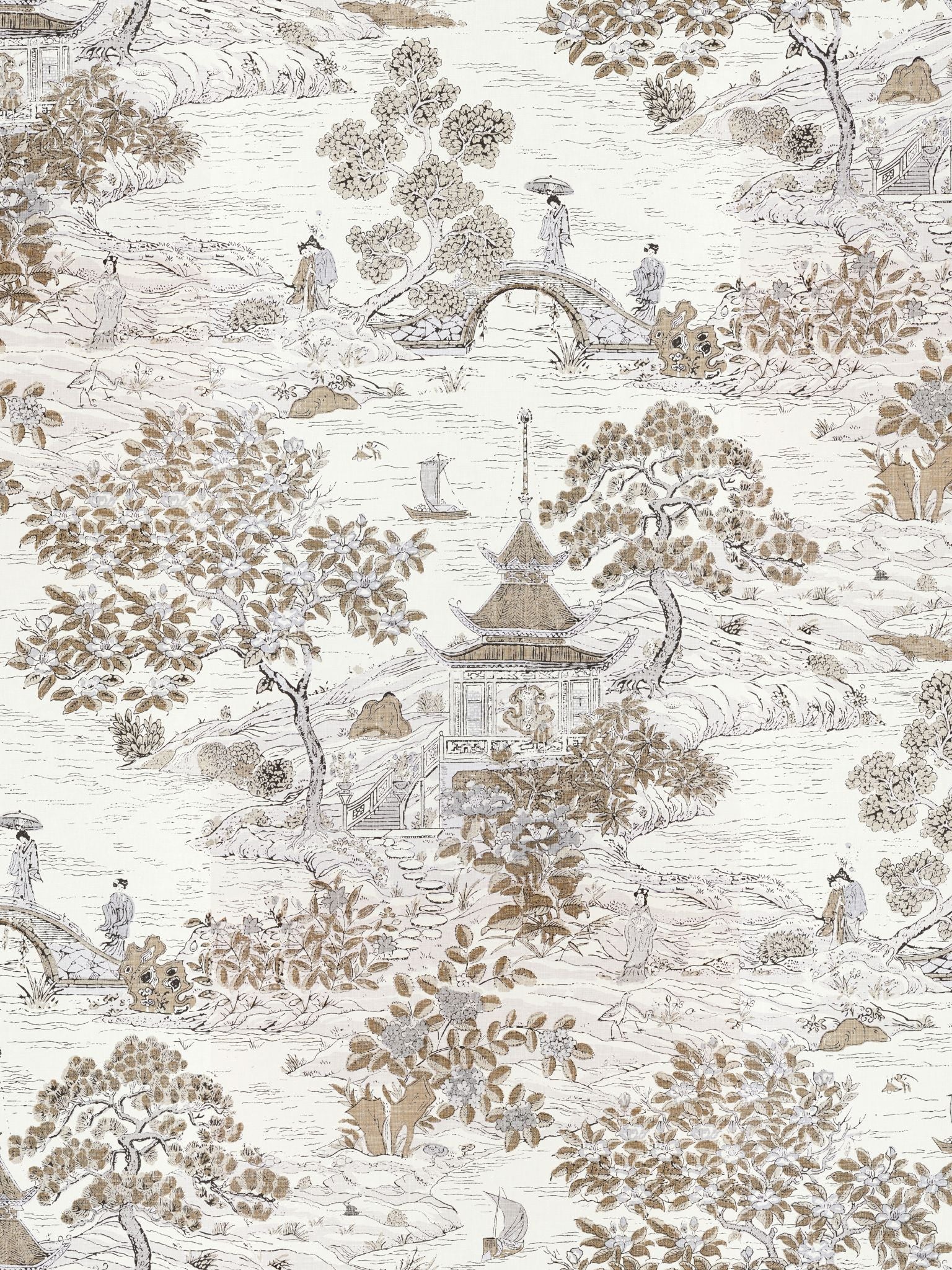 Satomi fabric in pewter color - pattern number SC 0001WP88554 - by Scalamandre in the  collection