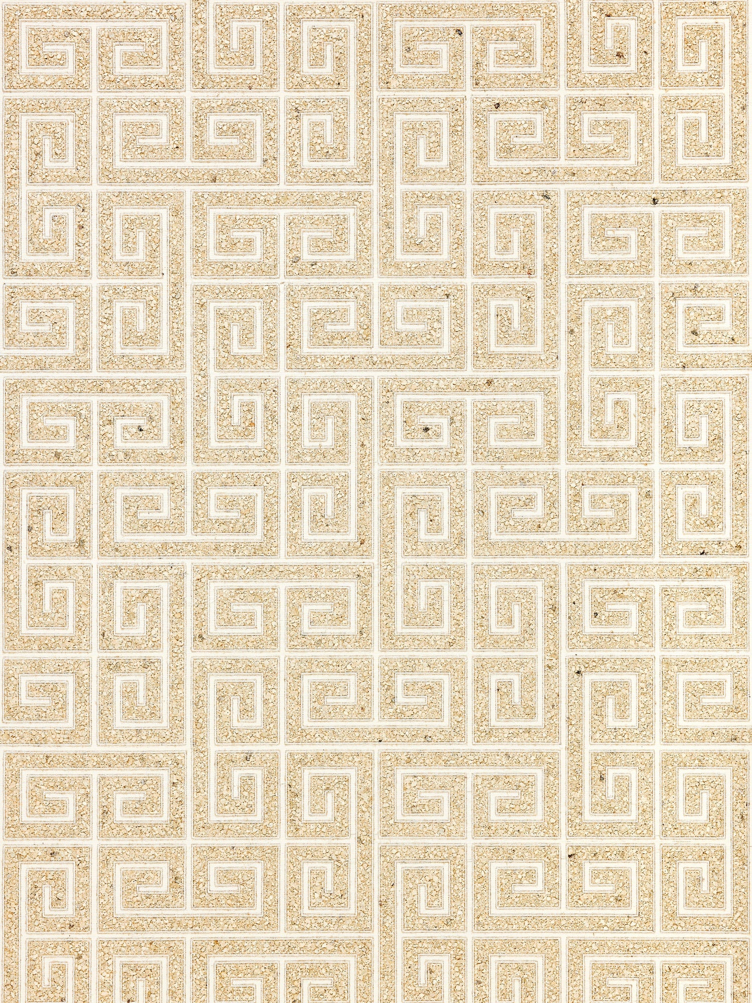Fret Mosaic wallpaper in grasscloth sand color - pattern number SC 0001WP88557 - by Scalamandre in the  collection
