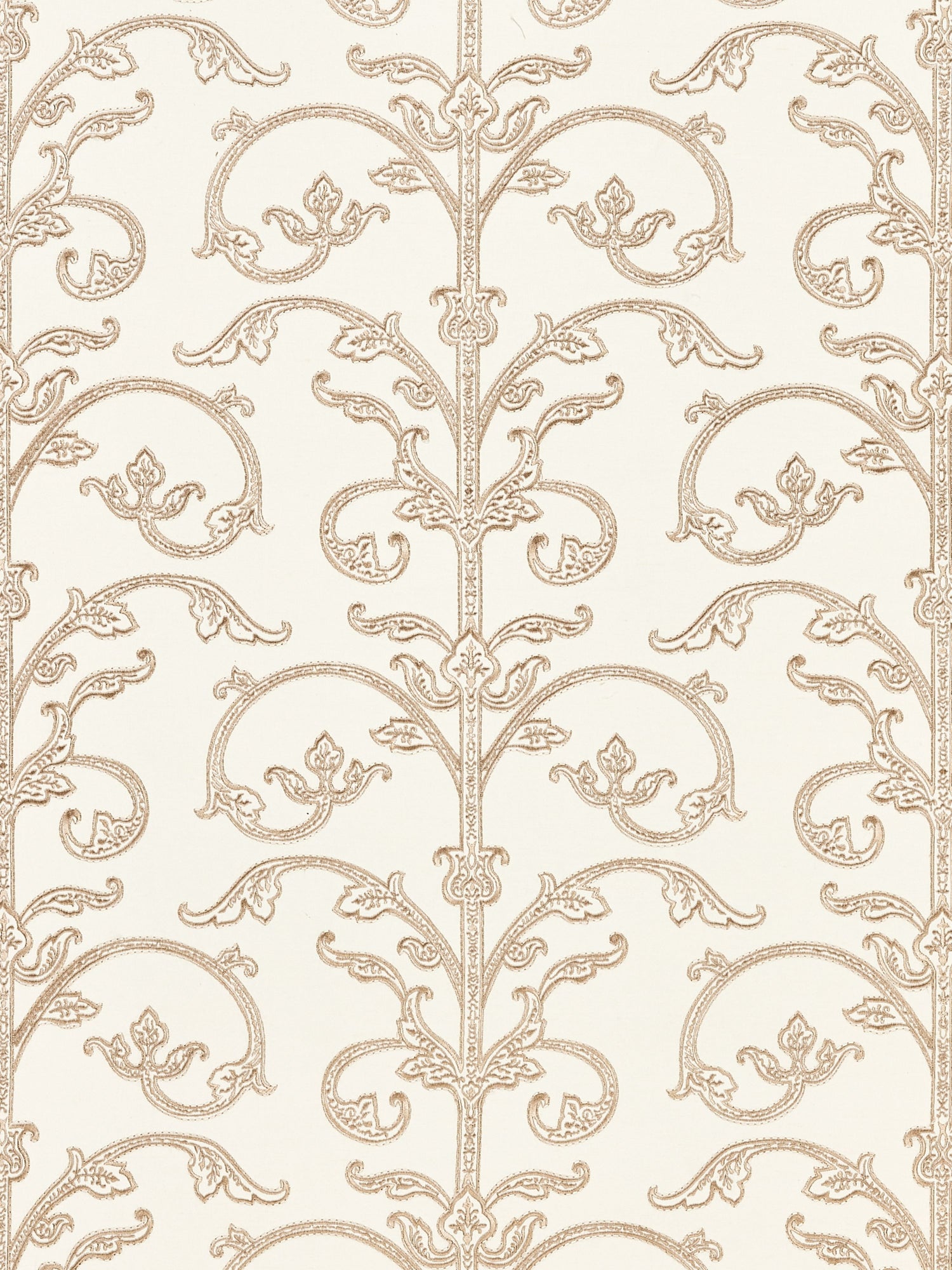 Saxony Scroll wallpaper in latte color - pattern number SC 0001WP88558 - by Scalamandre in the  collection