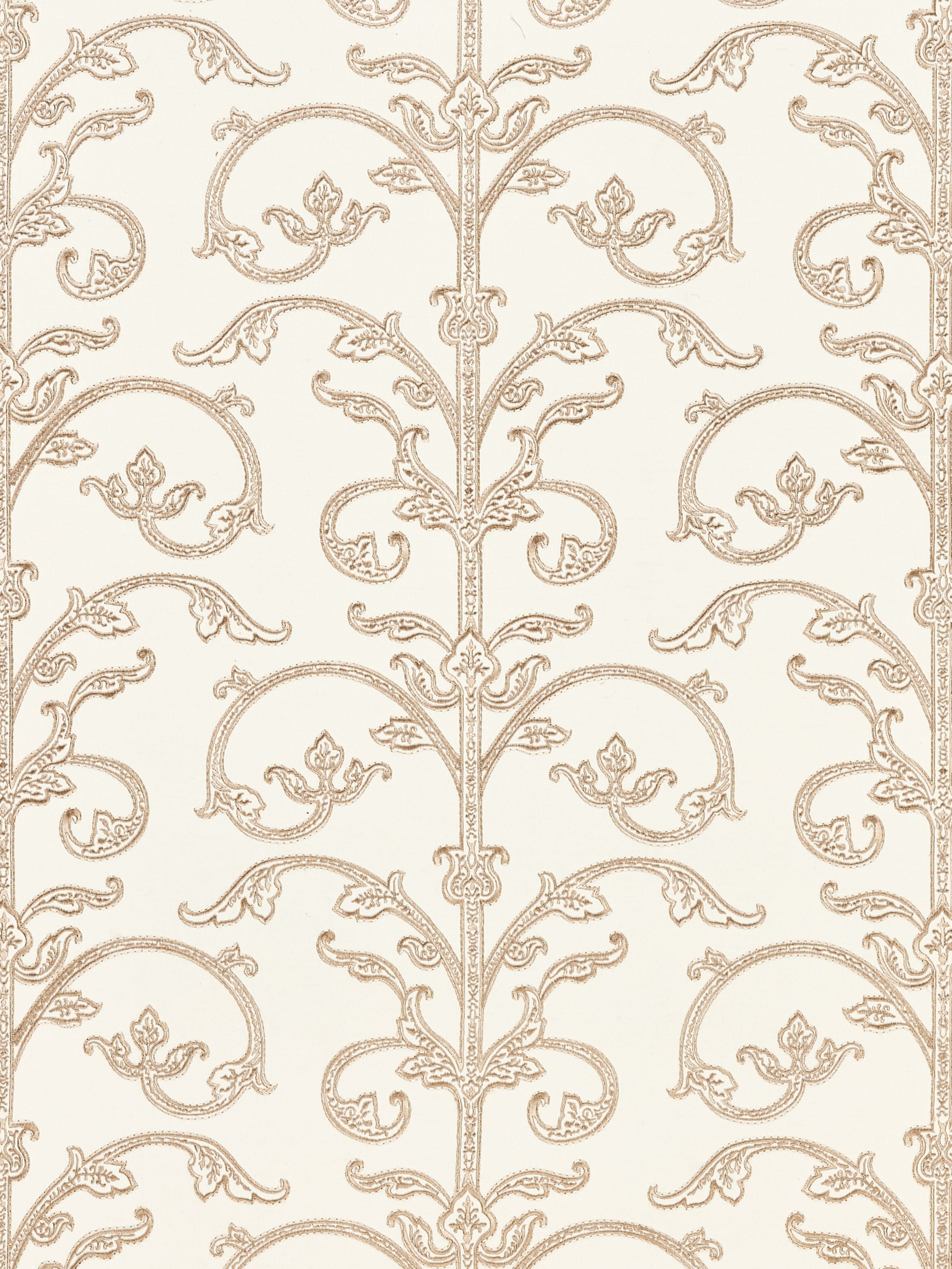 Saxony Scroll wallpaper in latte color - pattern number SC 0001WP88558 - by Scalamandre in the  collection