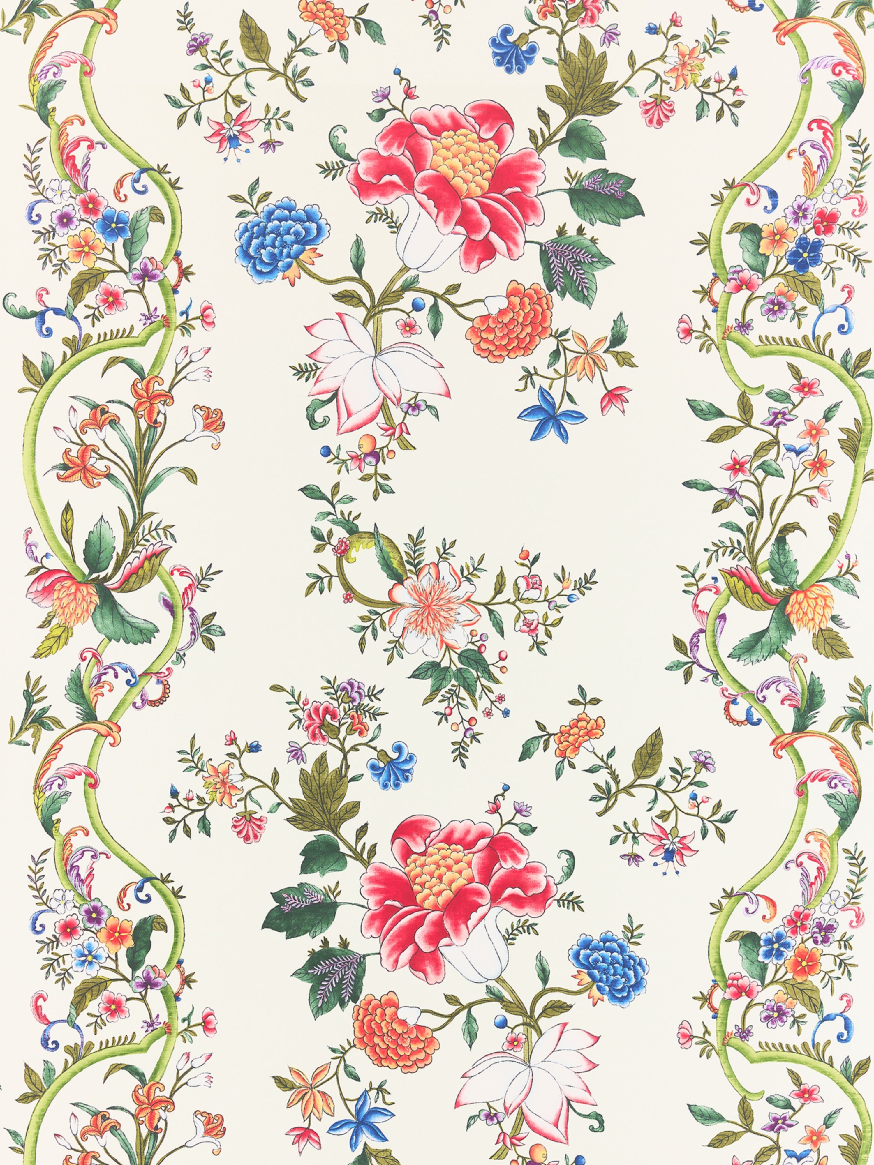 Camellia Trellis wallpaper in cream multi color - pattern number SC 0001WP88566 - by Scalamandre in the  collection