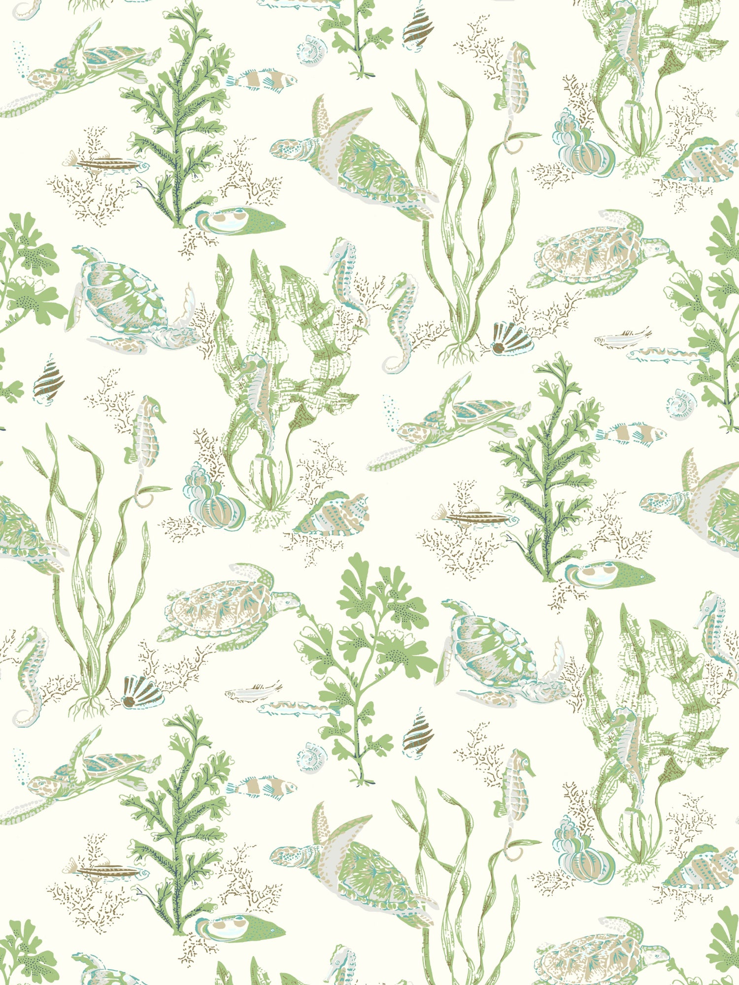 Garparilla | Vinyl II wallpaper in seaweed color - pattern number SC WP88209VD0002 - by Scalamandre in the  collection