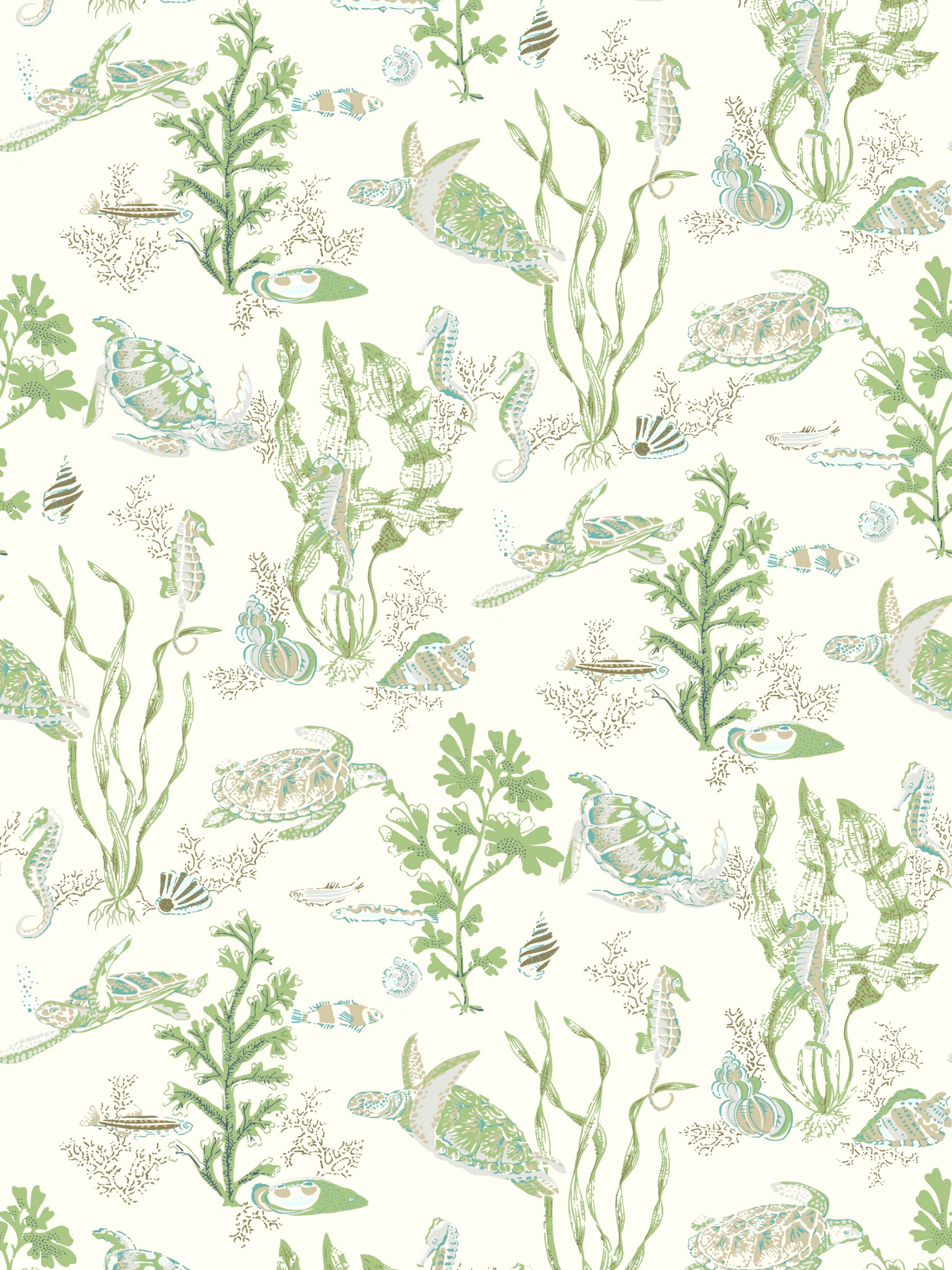 Garparilla | Vinyl II wallpaper in seaweed color - pattern number SC WP88209VD0002 - by Scalamandre in the  collection