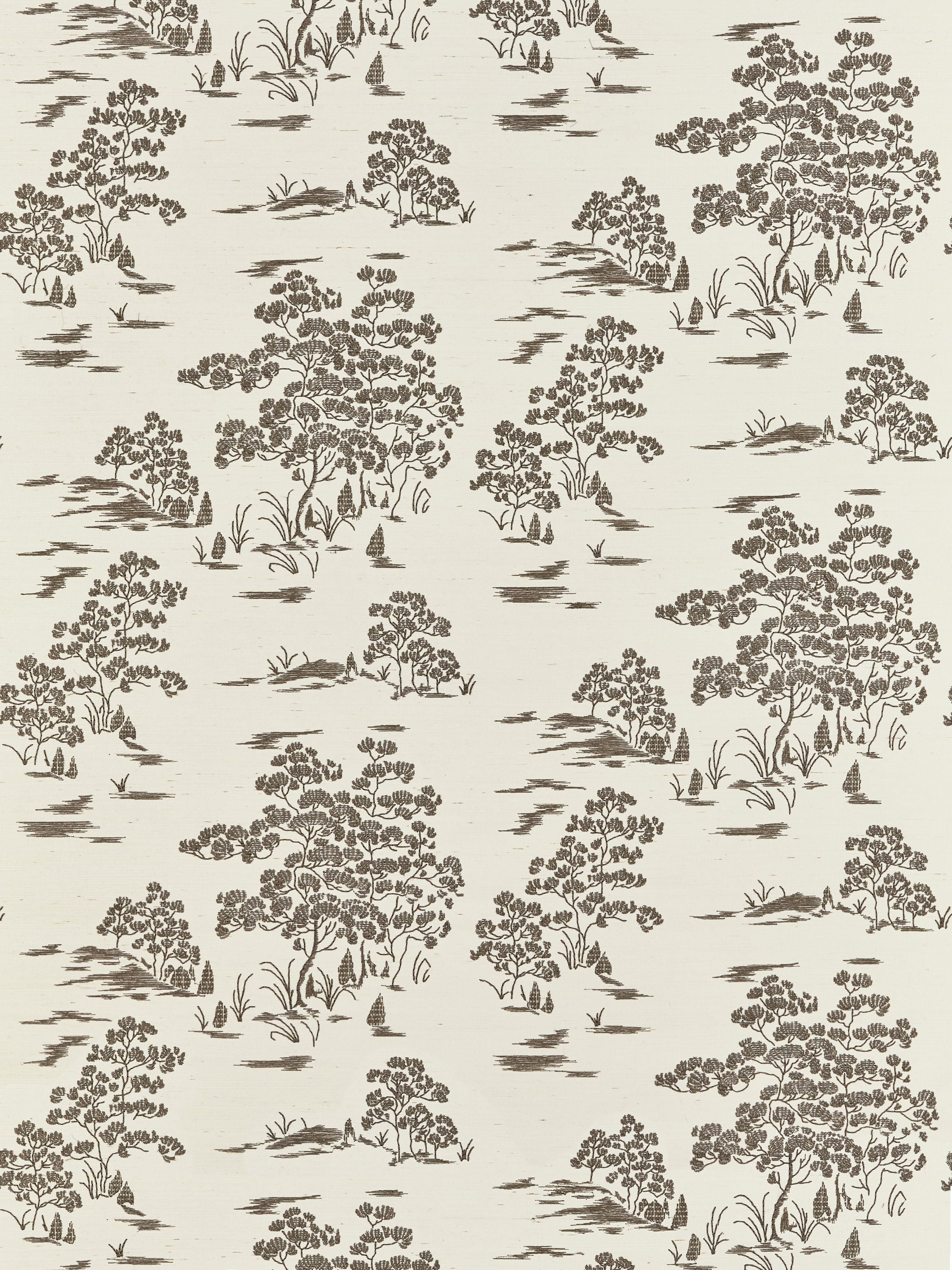 Katsura Embroidered Toile wallpaper in bark color - pattern number SC 0002WP88445 - by Scalamandre in the  collection