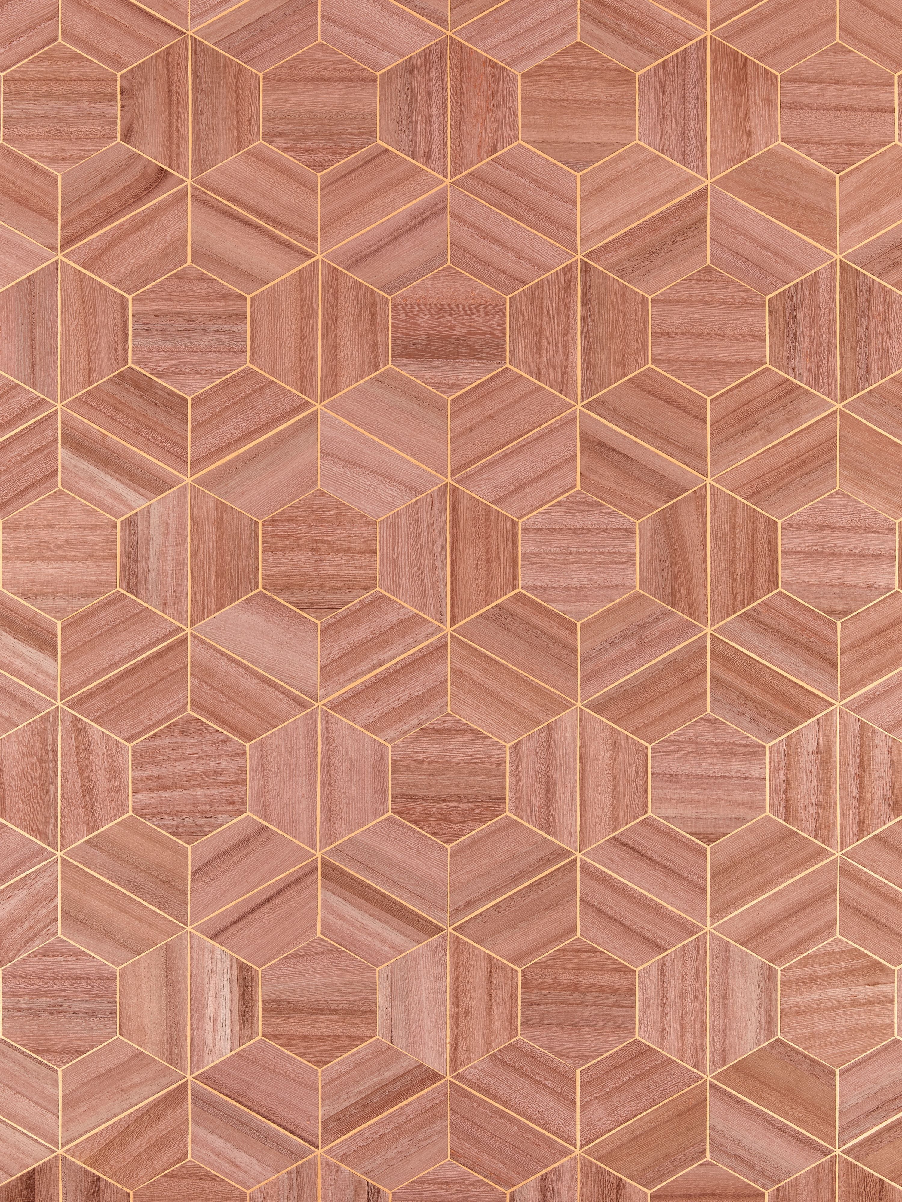 Hive Wood wallpaper in rosewood color - pattern number SC 0002WP88467 - by Scalamandre in the  collection
