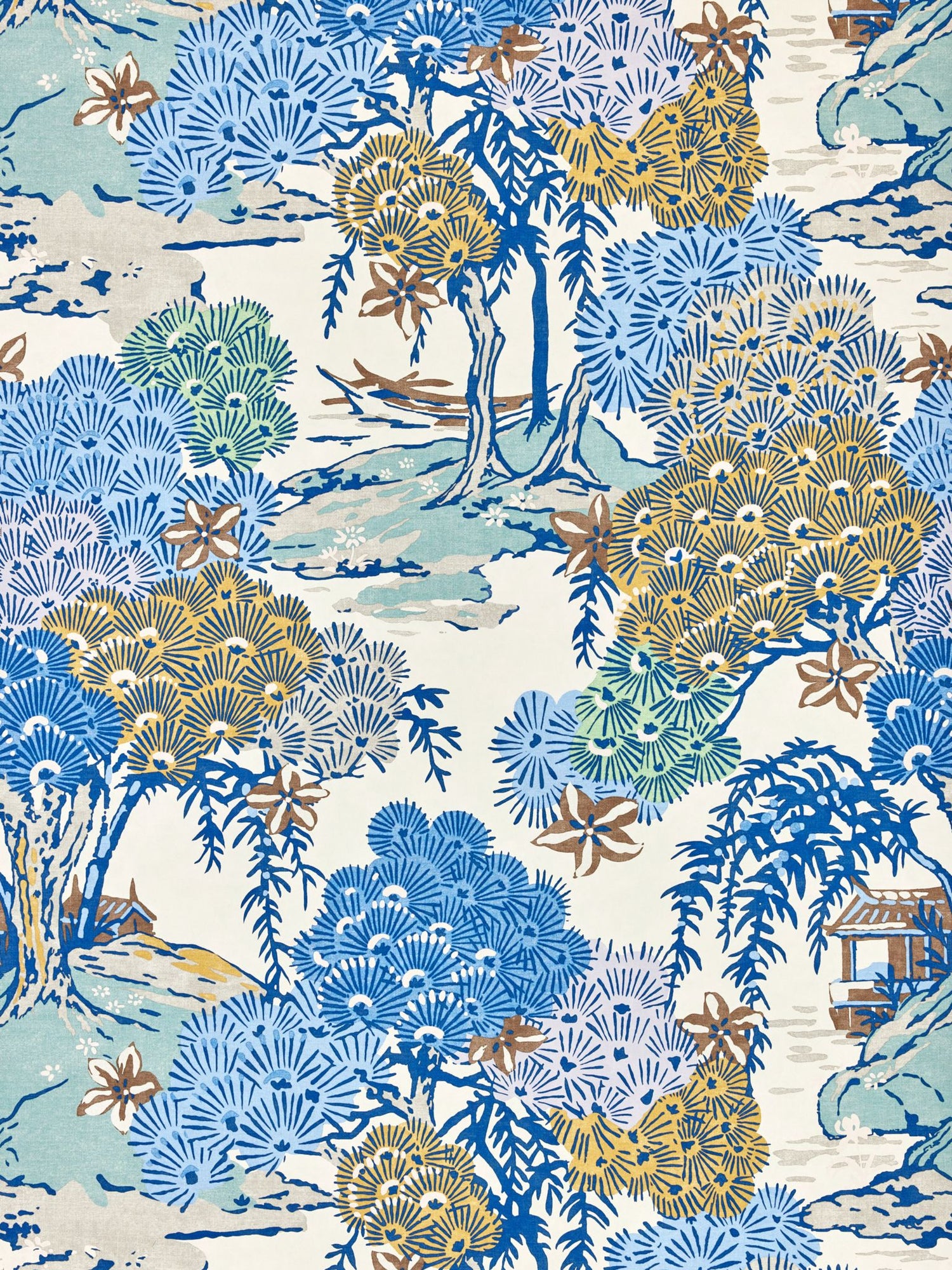 Sea Of Trees fabric in blue ridge color - pattern number SC 0002WP88553 - by Scalamandre in the  collection