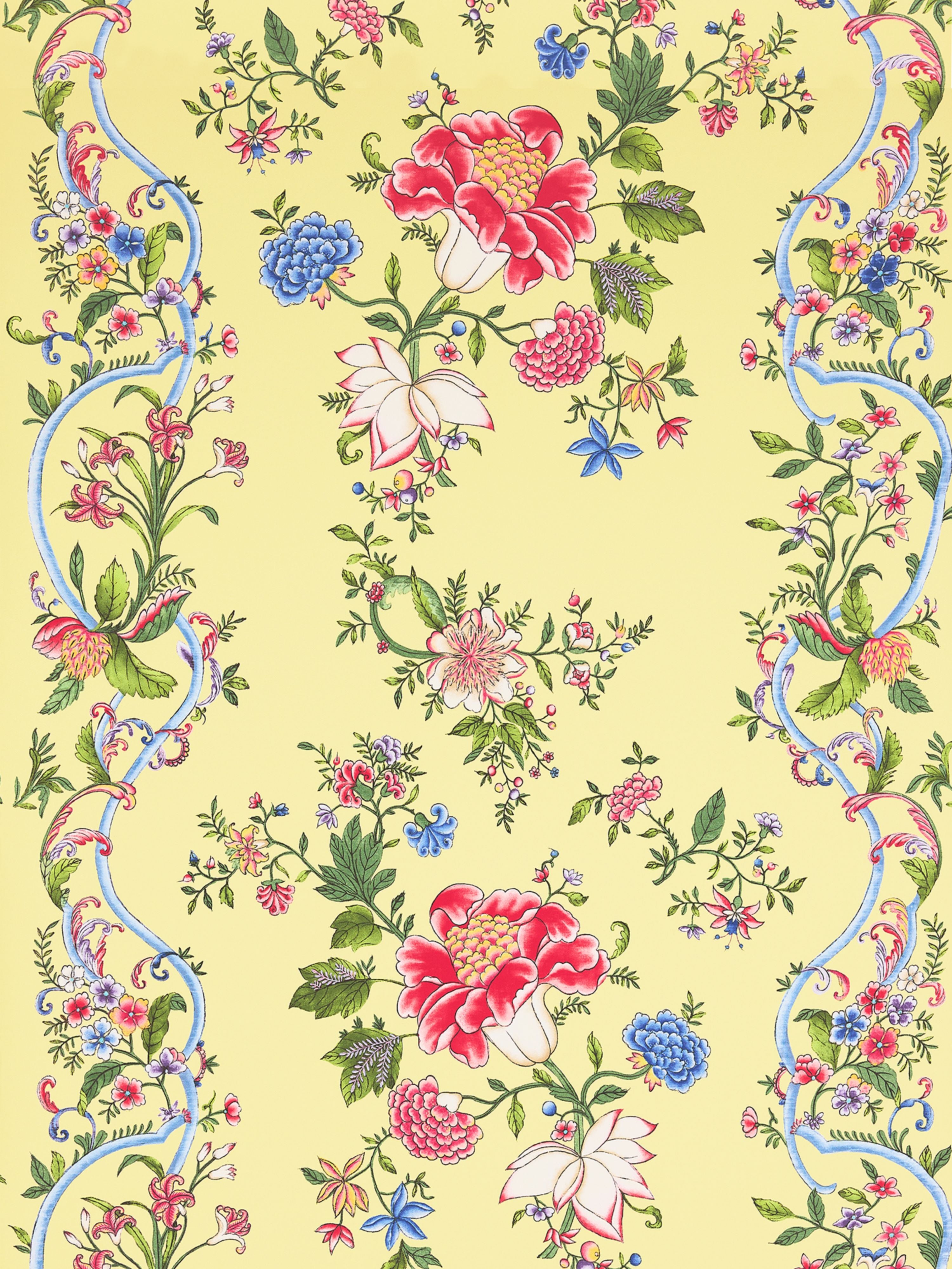 Camellia Trellis wallpaper in butter blue color - pattern number SC 0002WP88566 - by Scalamandre in the  collection