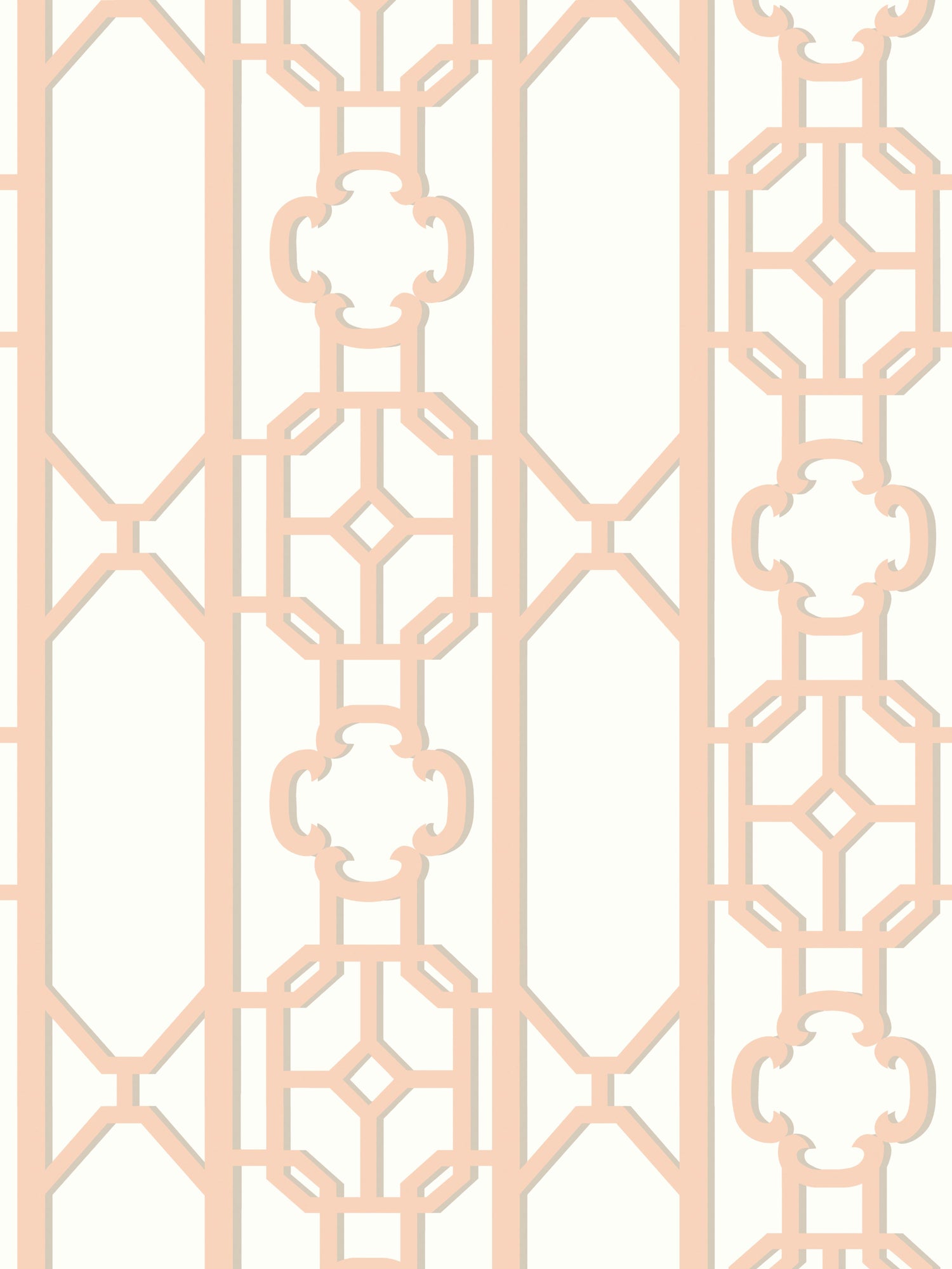 Joanna Fret wallpaper in peach color - pattern number SC 0002WP88582D - by Scalamandre in the  collection