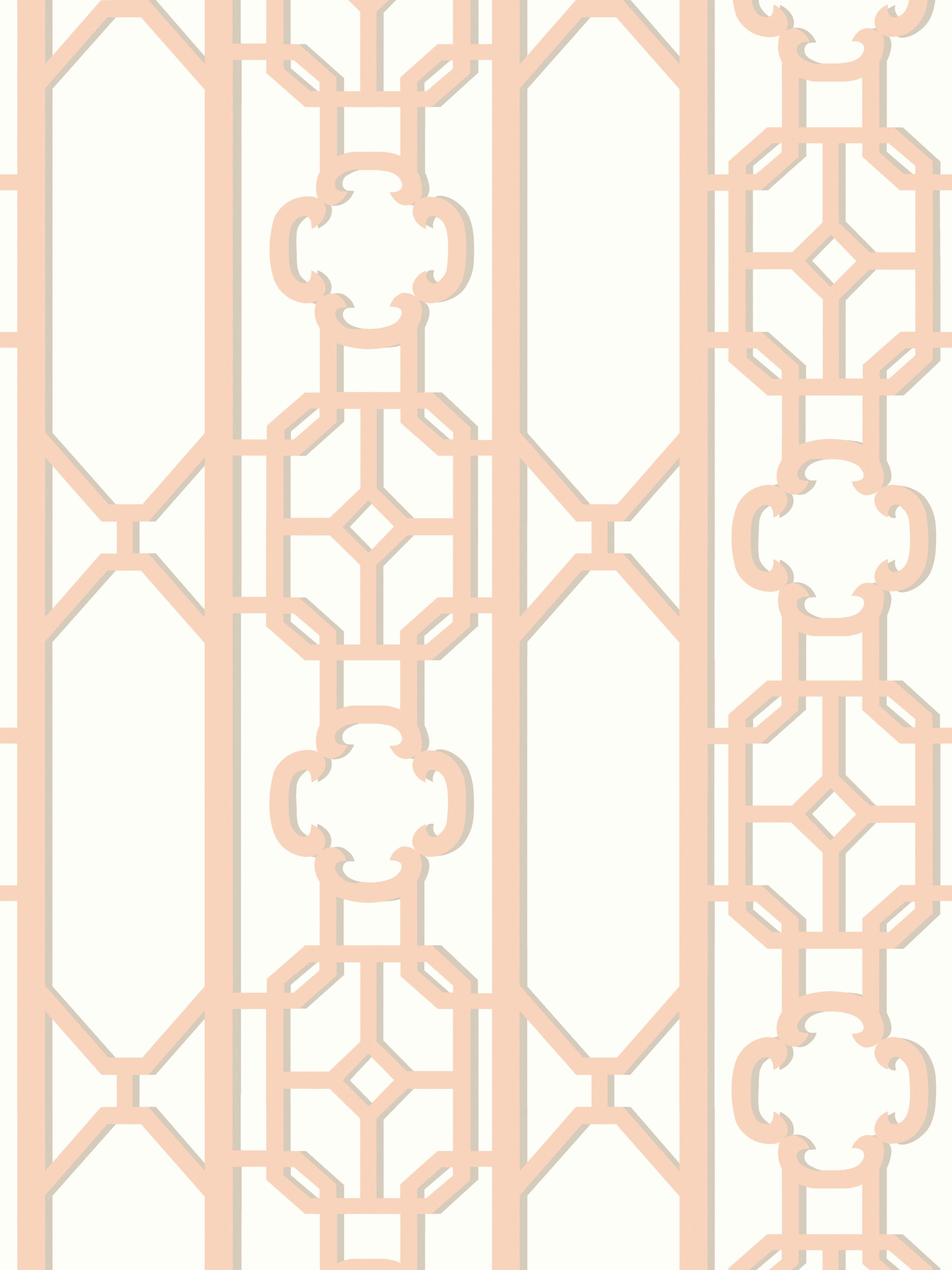 Joanna Fret wallpaper in peach color - pattern number SC 0002WP88582D - by Scalamandre in the  collection