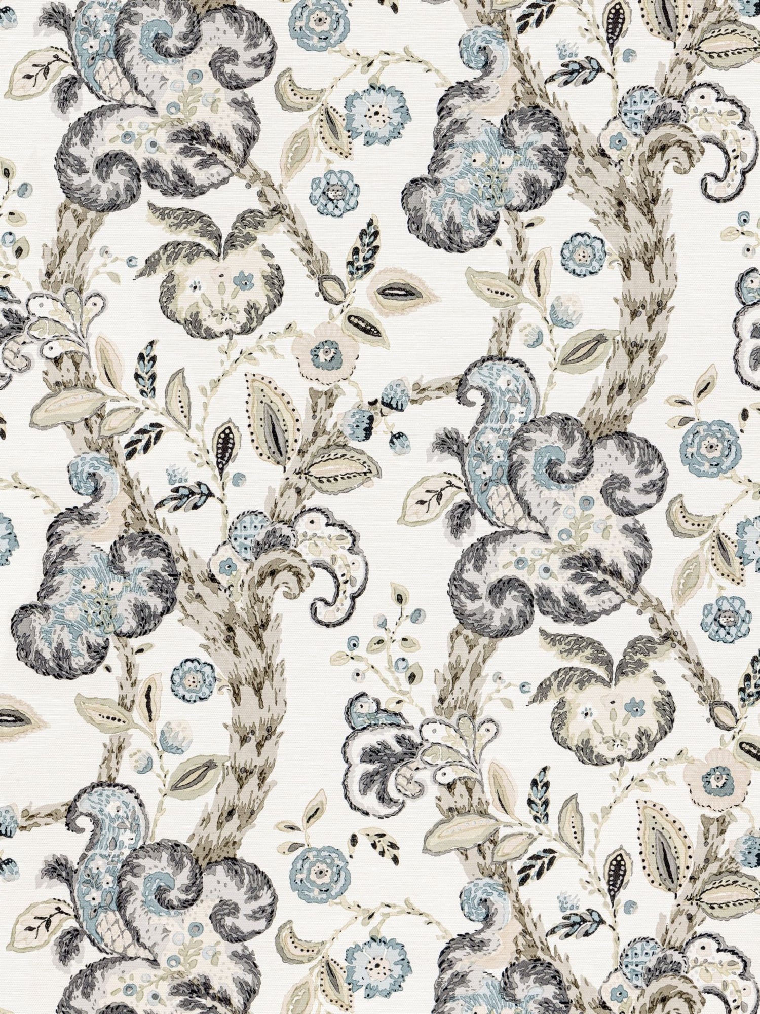 Cumbria fabric in smoke on ivory color - pattern number SC 0002WP88589 - by Scalamandre in the  collection