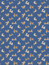Fete De Chien wallpaper in royal blue and caramel color - pattern number SC WP88183D0003 - by Scalamandre in the  collection