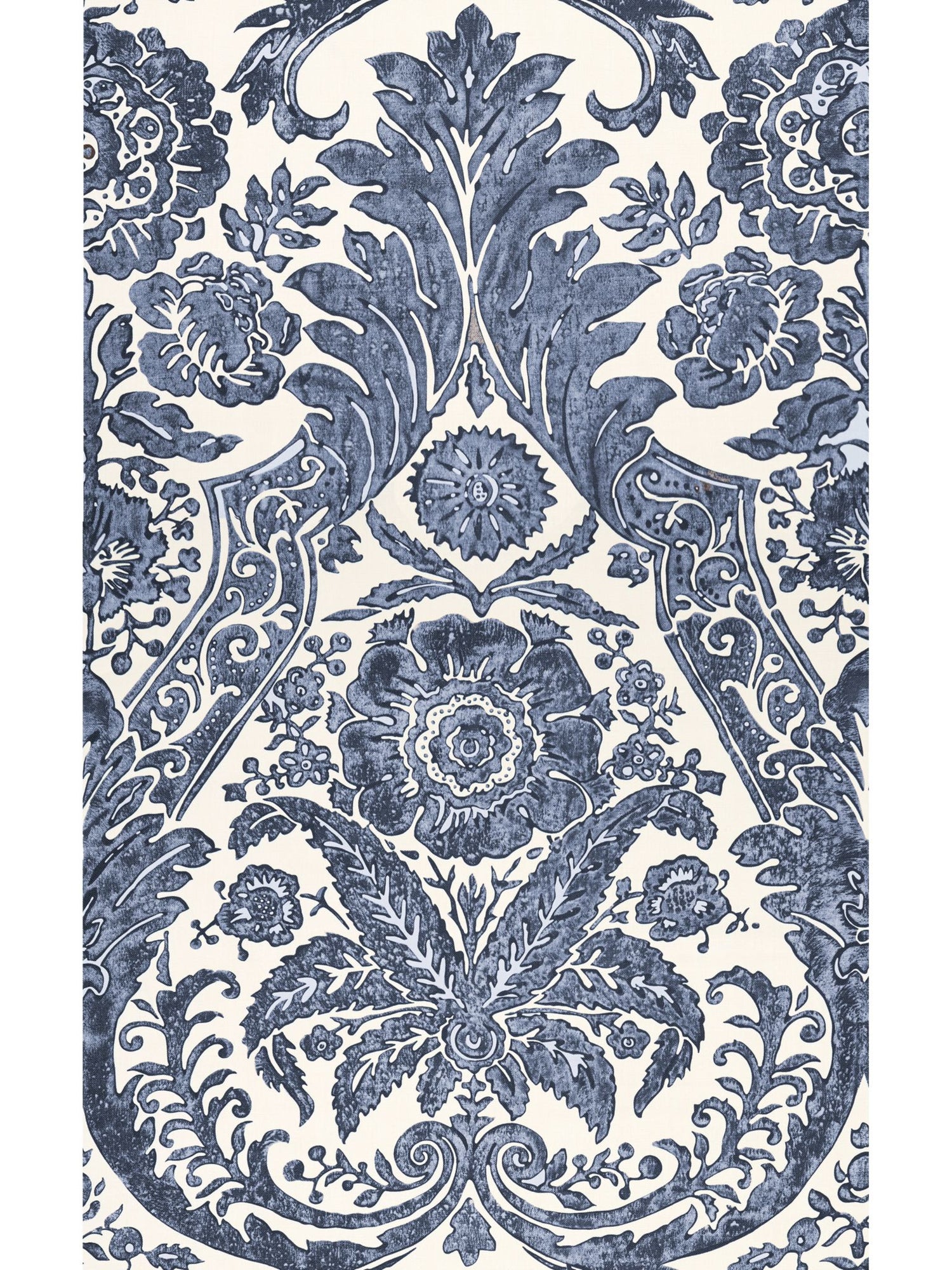 Luciana Damask Print fabric in denim color - pattern number SC 0003WP88354 - by Scalamandre in the  collection