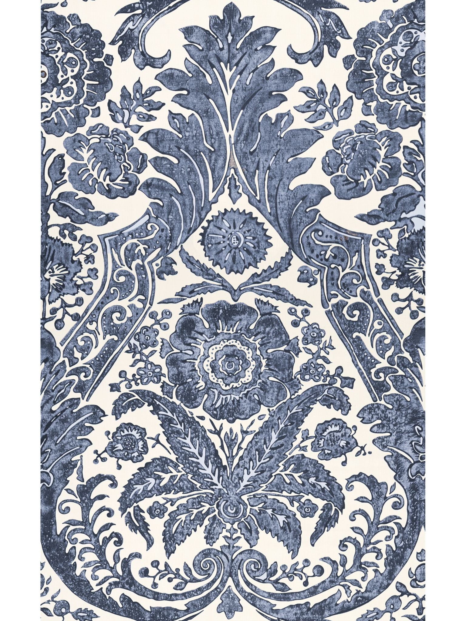 Luciana Damask Print fabric in denim color - pattern number SC 0003WP88354 - by Scalamandre in the  collection