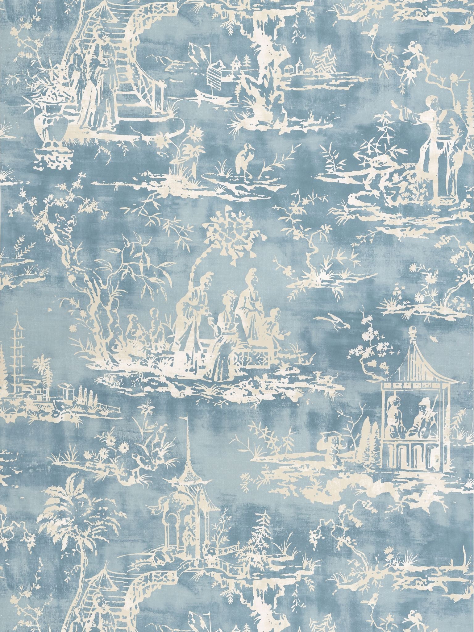 Summer Palace fabric in sky color - pattern number SC 0003WP88357 - by Scalamandre in the  collection
