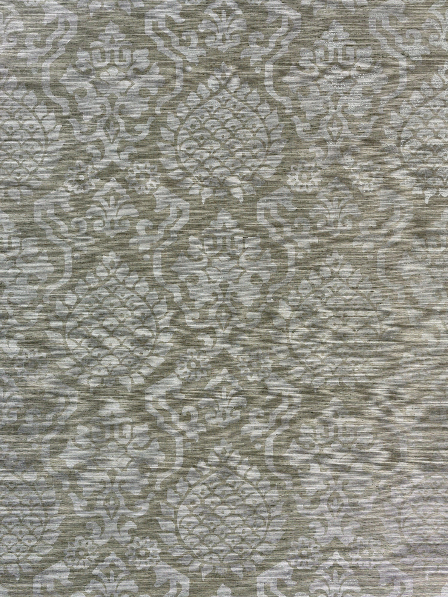 Surat Sisal wallpaper in silver on pewter color - pattern number SC 0003WP88378 - by Scalamandre in the  collection