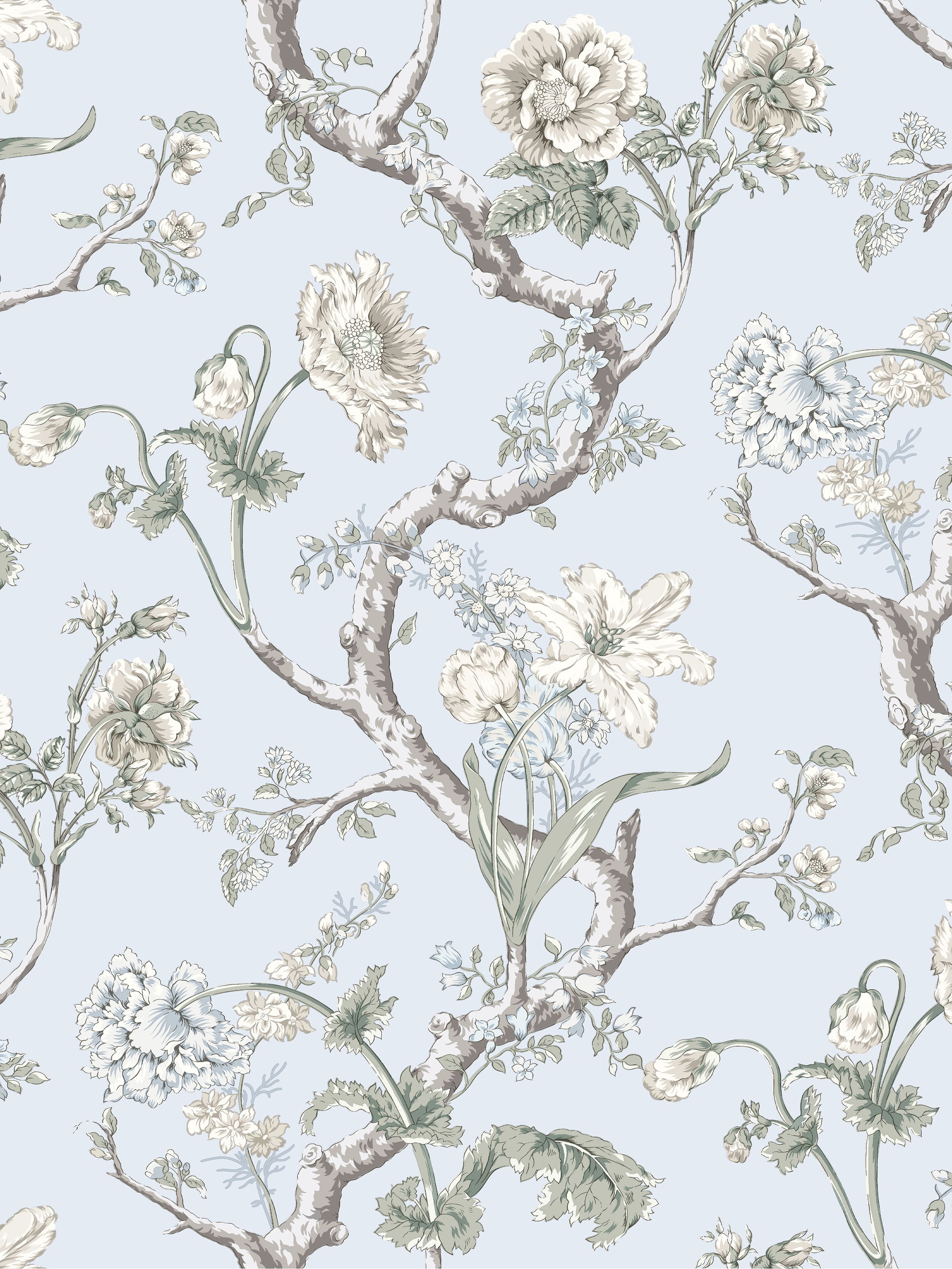 Andrew Jackson Floral wallpaper in skylight color - pattern number SC 0003WP88432 - by Scalamandre in the  collection