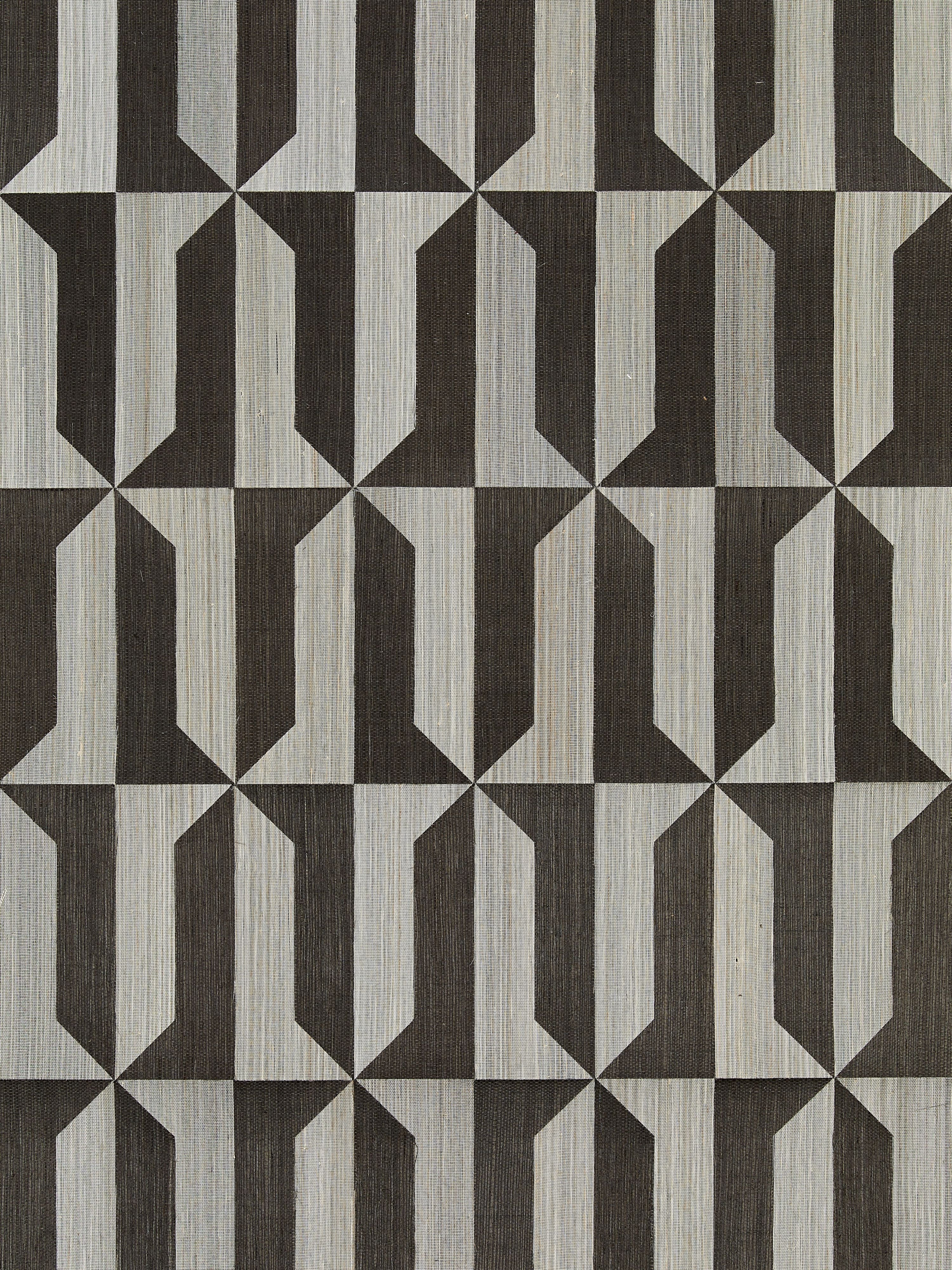 Mezzo Sisal wallpaper in steel and black pearl color - pattern number SC 0003WP88463 - by Scalamandre in the  collection