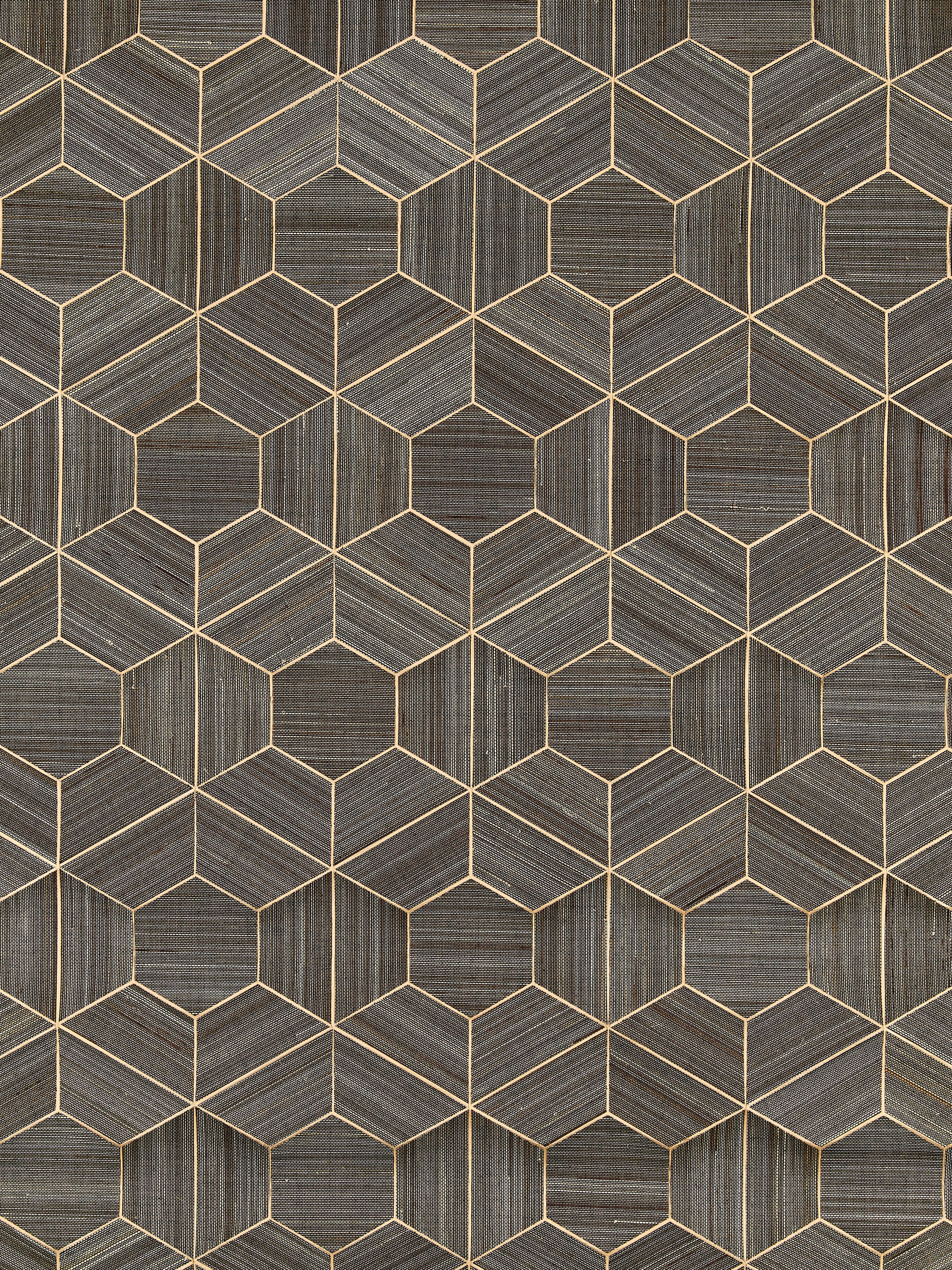 Hive Abaca wallpaper in graphite color - pattern number SC 0003WP88469 - by Scalamandre in the  collection