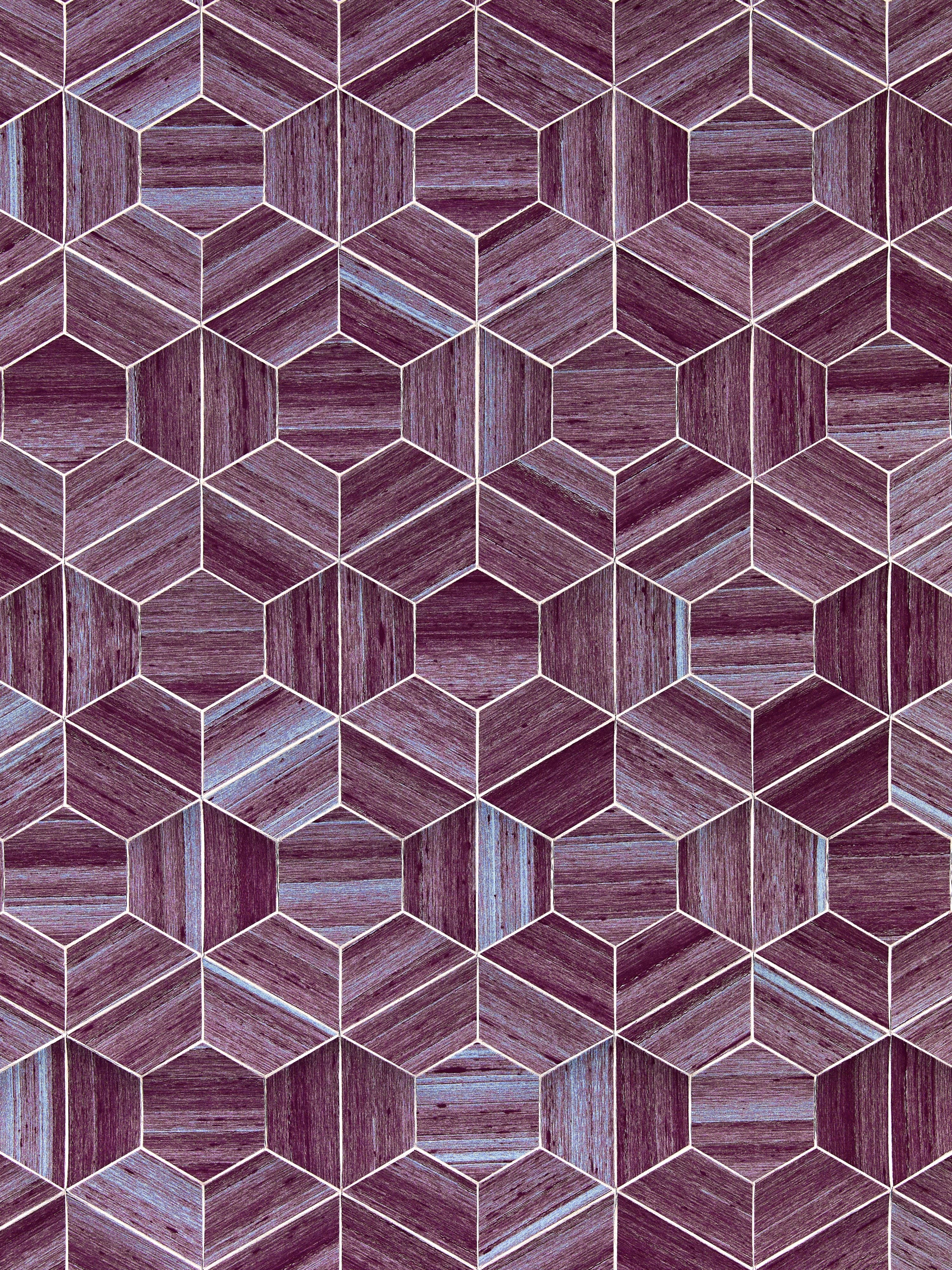 Hive Slub wallpaper in twilight color - pattern number SC 0003WP88470 - by Scalamandre in the  collection