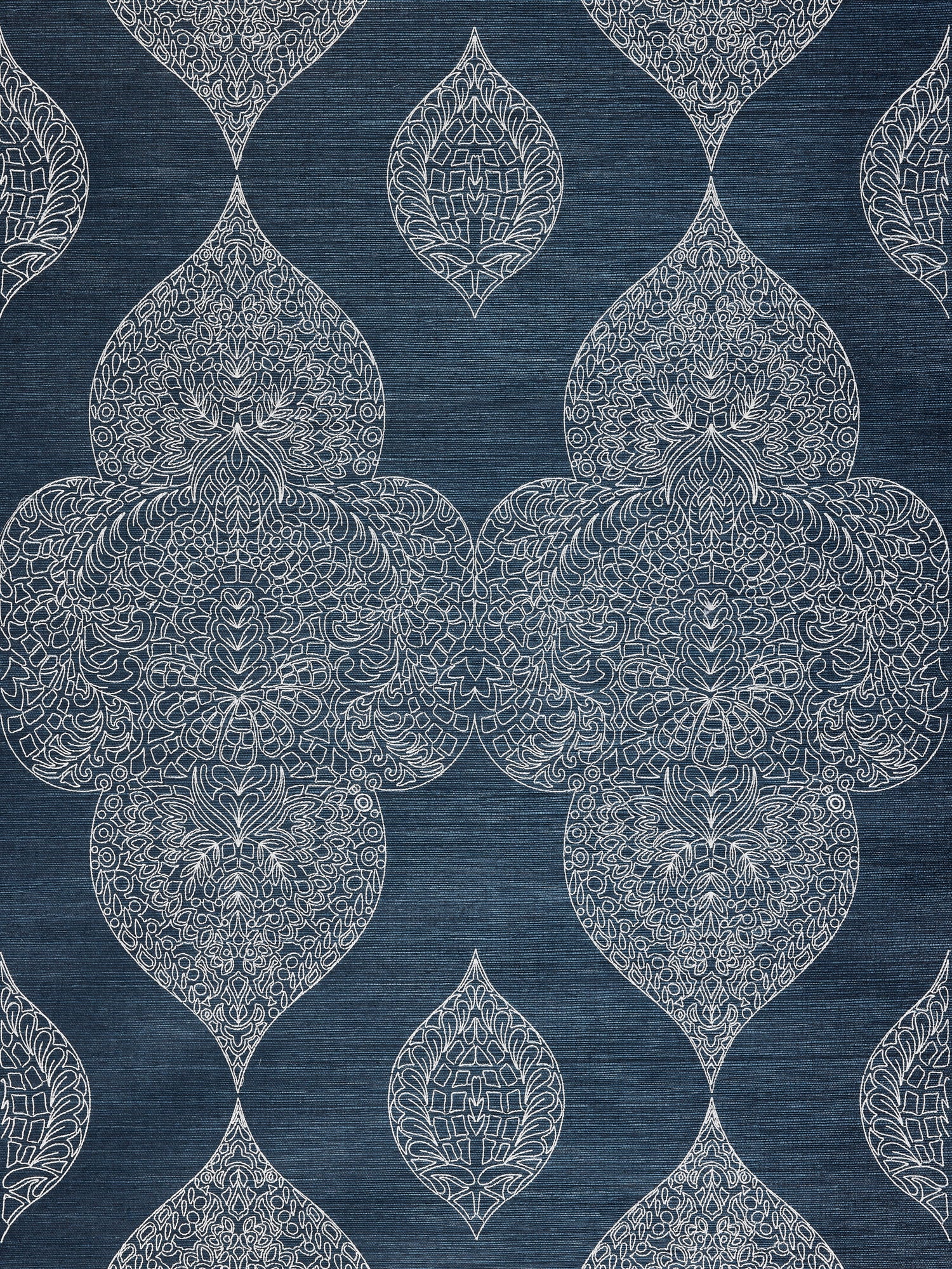 Taj Embroidered Sisal wallpaper in indigo color - pattern number SC 0003WP88555 - by Scalamandre in the  collection