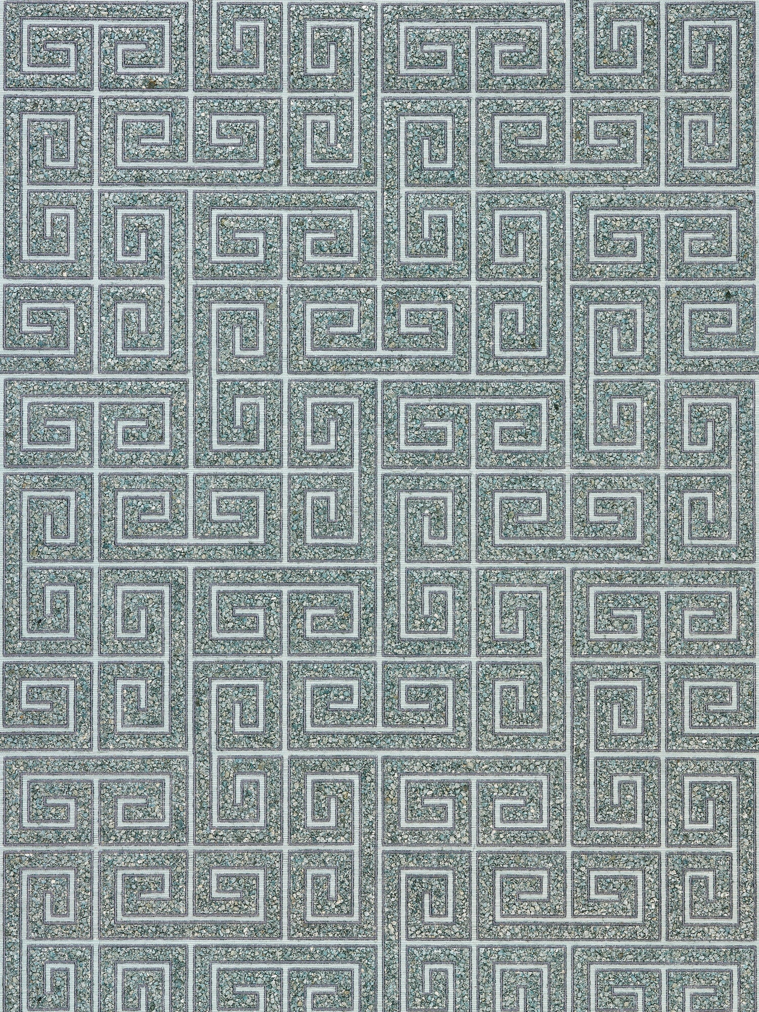 Fret Mosaic wallpaper in grasscloth mineral color - pattern number SC 0003WP88557 - by Scalamandre in the  collection
