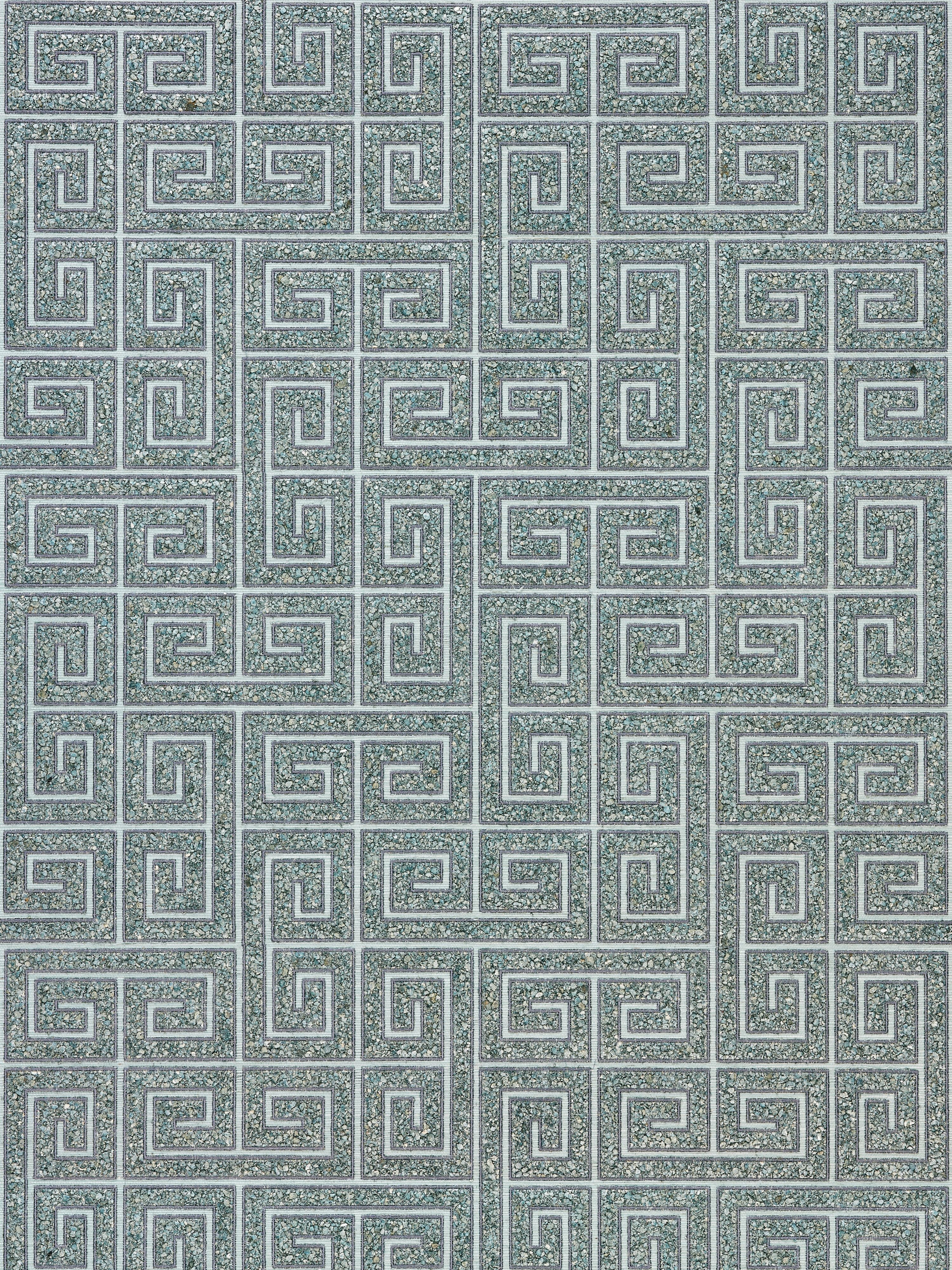 Fret Mosaic wallpaper in grasscloth mineral color - pattern number SC 0003WP88557 - by Scalamandre in the  collection
