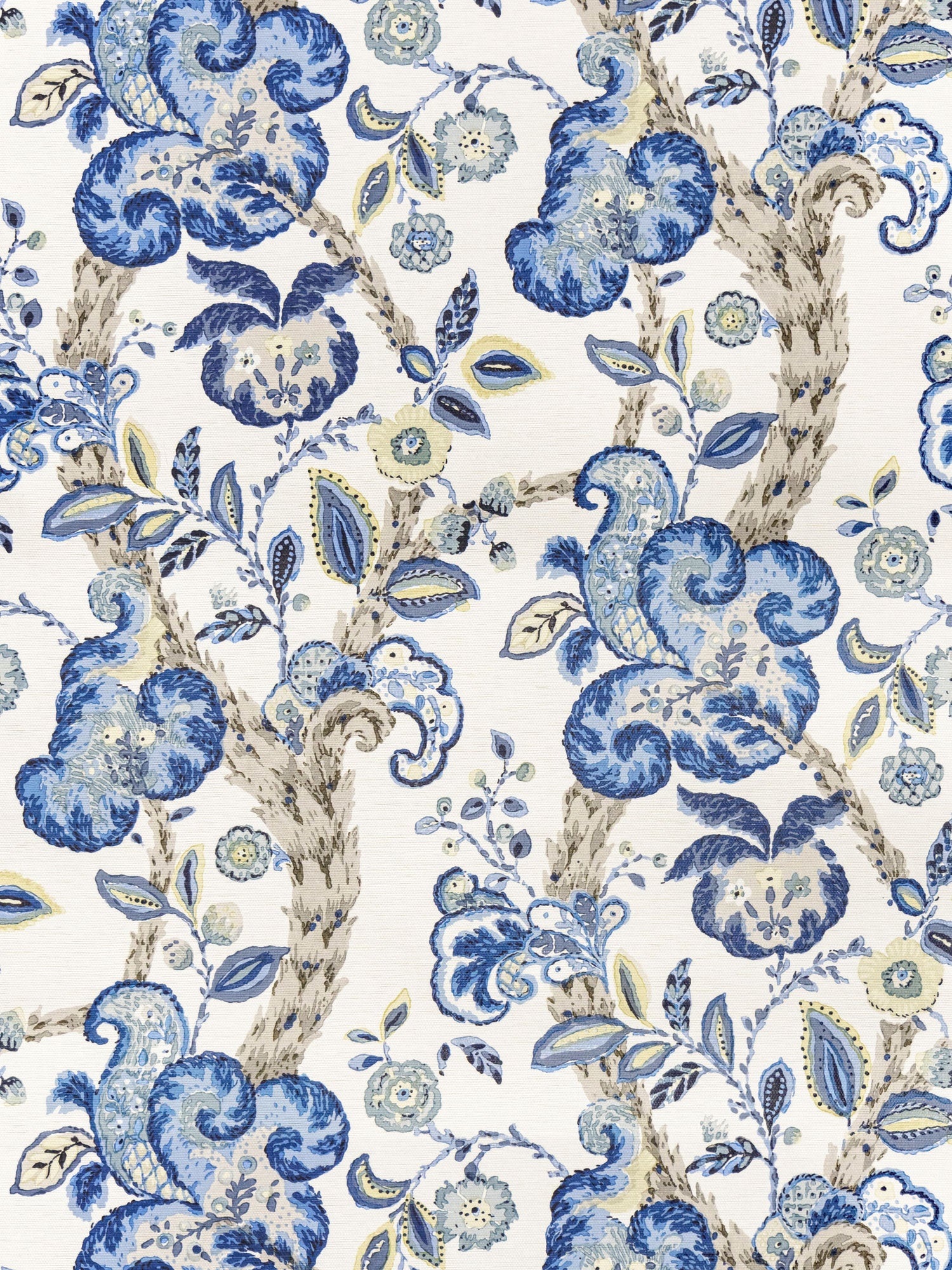 Cumbria wallpaper in china blue on ivory color - pattern number SC 0003WP88589 - by Scalamandre in the  collection