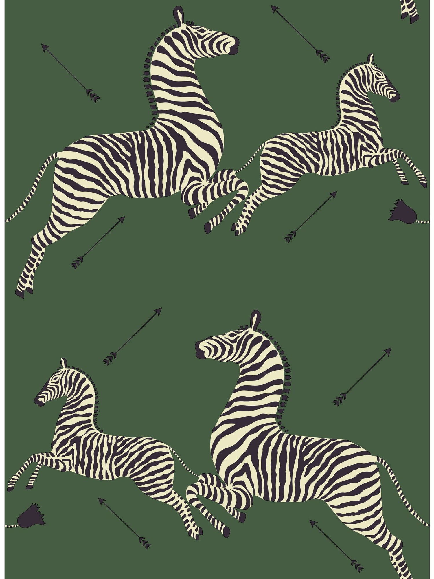 Zebras fabric in removable serengeti green color - pattern number SC 0004WP81388PS - by Scalamandre in the  collection