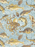 Mikonos fabric in ochres and aqua color - pattern number SC 0004WP81545 - by Scalamandre in the  collection