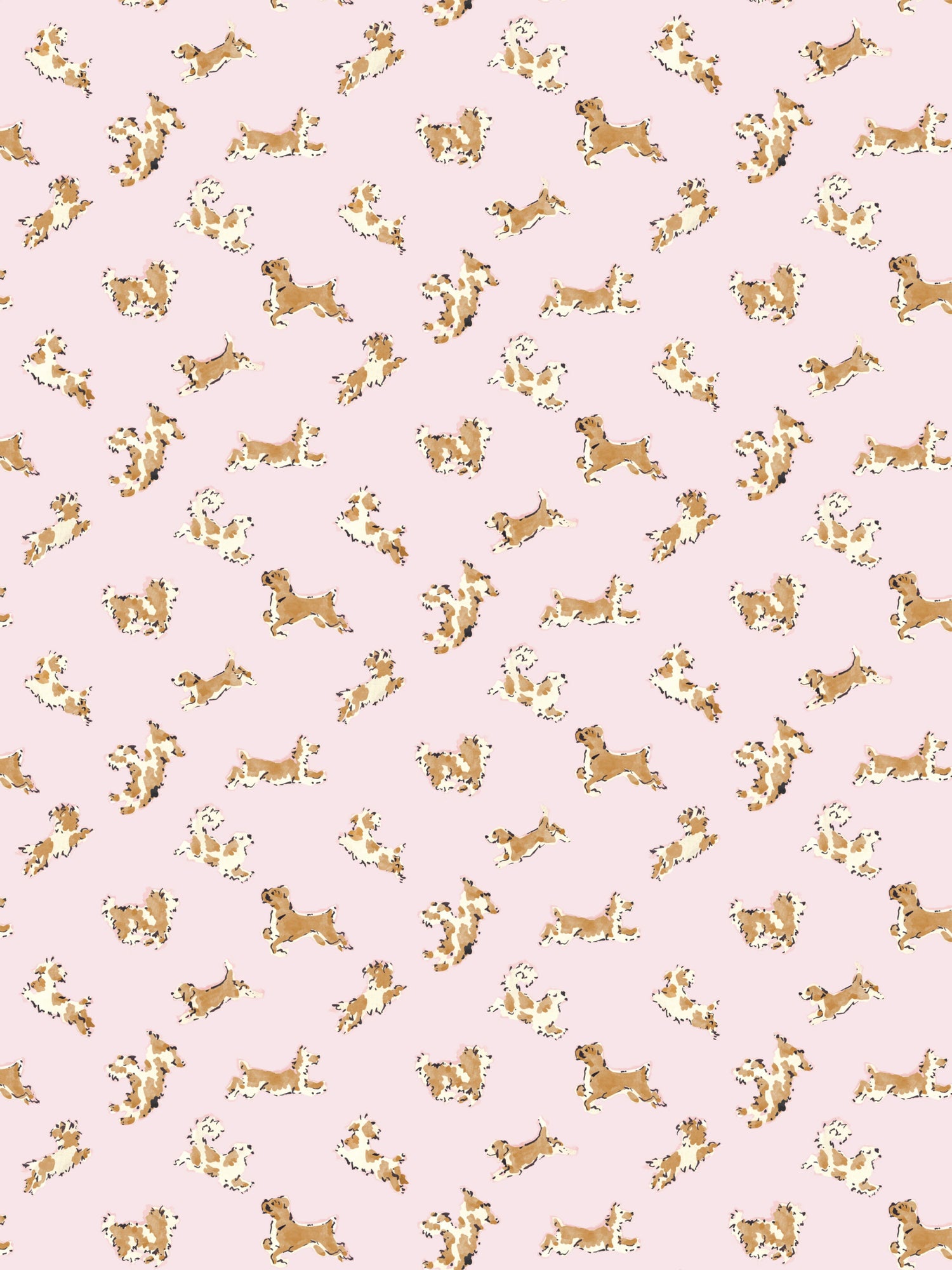 Fete De Chien wallpaper in ballerina pink and honey color - pattern number SC WP88183D0004 - by Scalamandre in the  collection