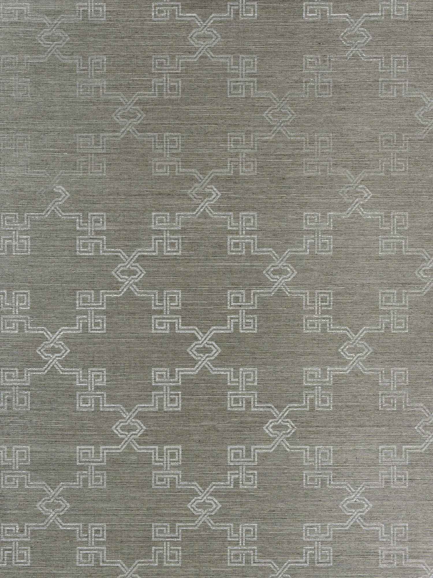 Suzhou Lattice Sisal fabric in silver on pewter color - pattern number SC 0004WP88374 - by Scalamandre in the  collection