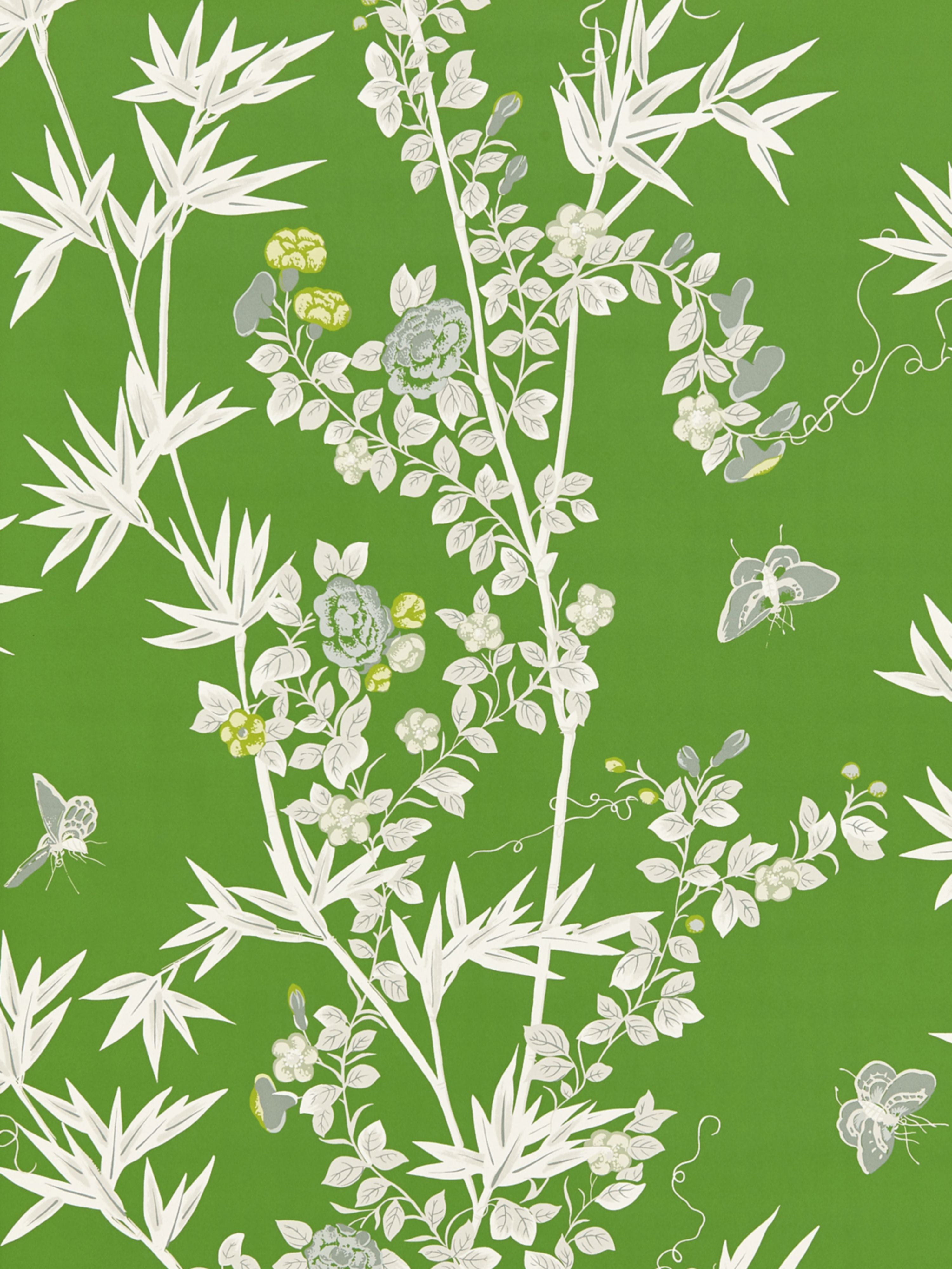 Jardin De Chine wallpaper in jade color - pattern number SC 0004WP88375 - by Scalamandre in the  collection