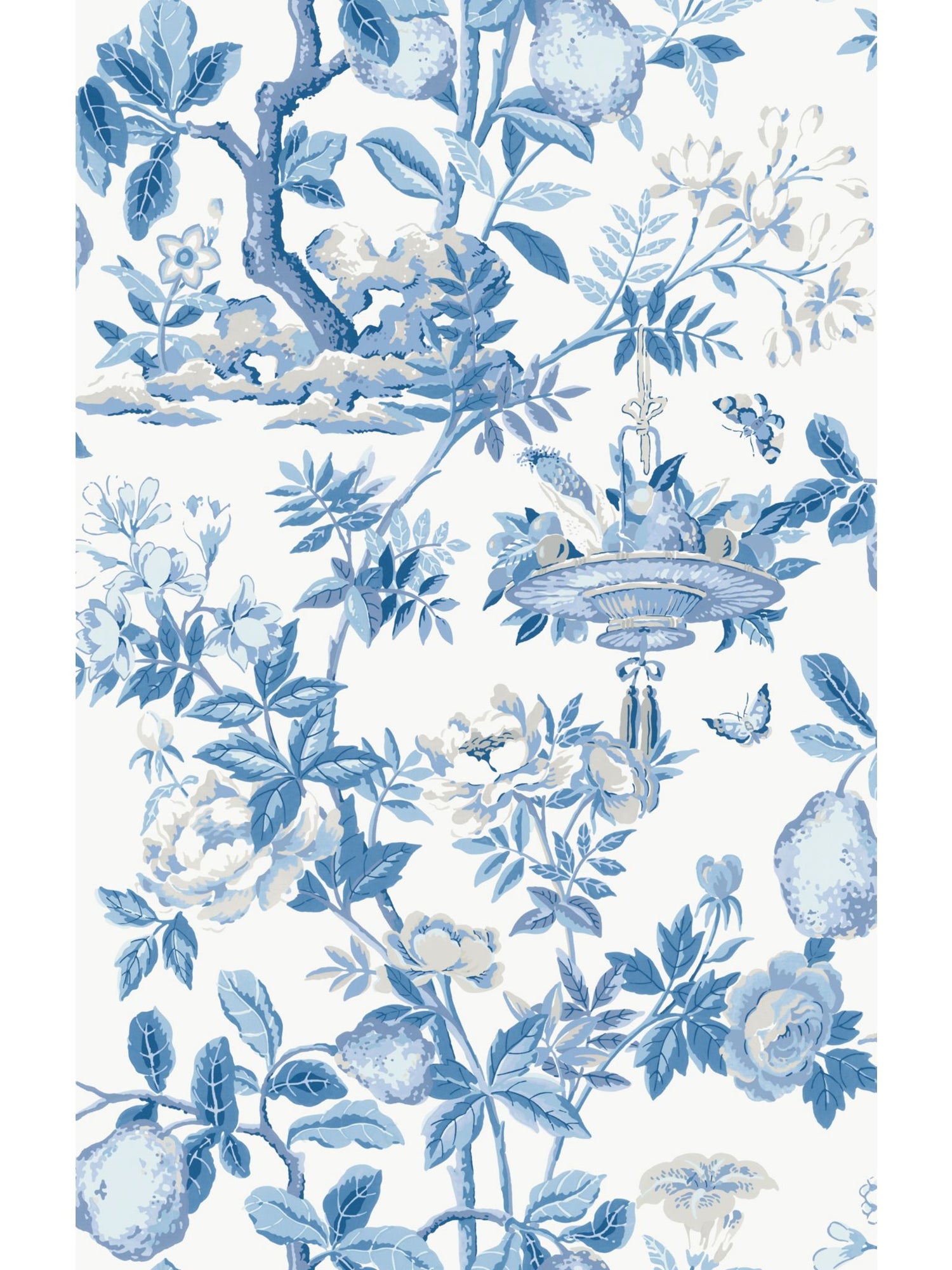 Shantung Garden fabric in removable delft color - pattern number SC 0004WP88377PS - by Scalamandre in the  collection