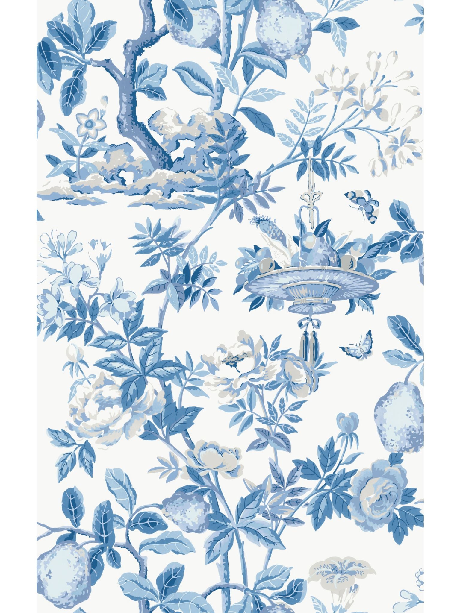 Shantung Garden fabric in removable delft color - pattern number SC 0004WP88377PS - by Scalamandre in the  collection