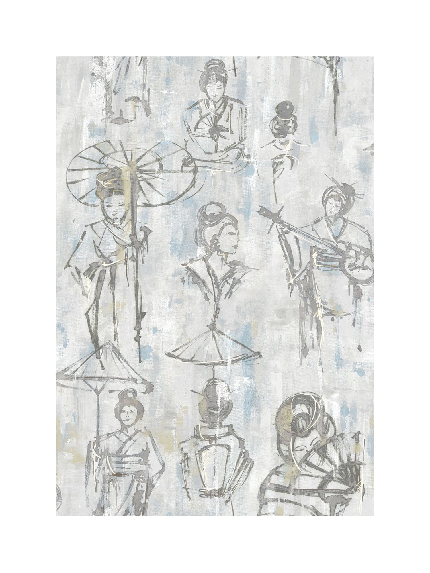 Yumiko fabric in silver screen color - pattern number SC 0004WP88450 - by Scalamandre in the  collection