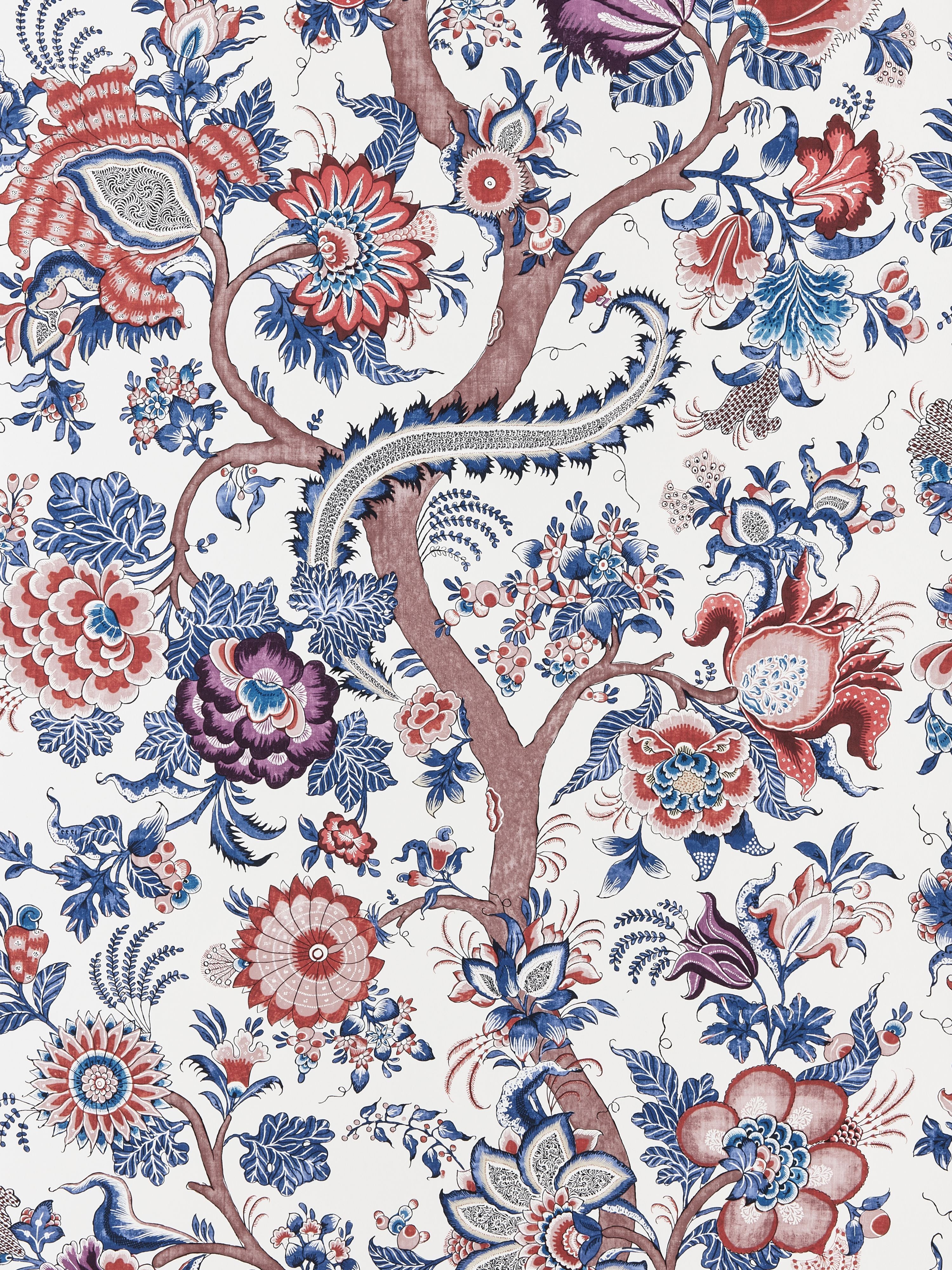Metropolitan Palampore wallpaper in red multi color - pattern number SC 0004WP88561 - by Scalamandre in the  collection