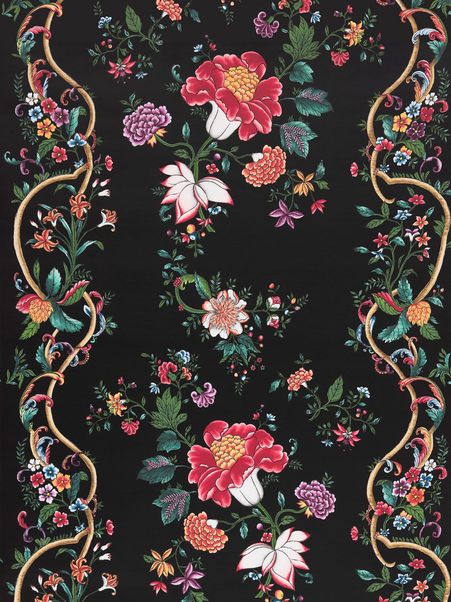 Camellia Trellis wallpaper in onyx ruby color - pattern number SC 0004WP88566 - by Scalamandre in the  collection