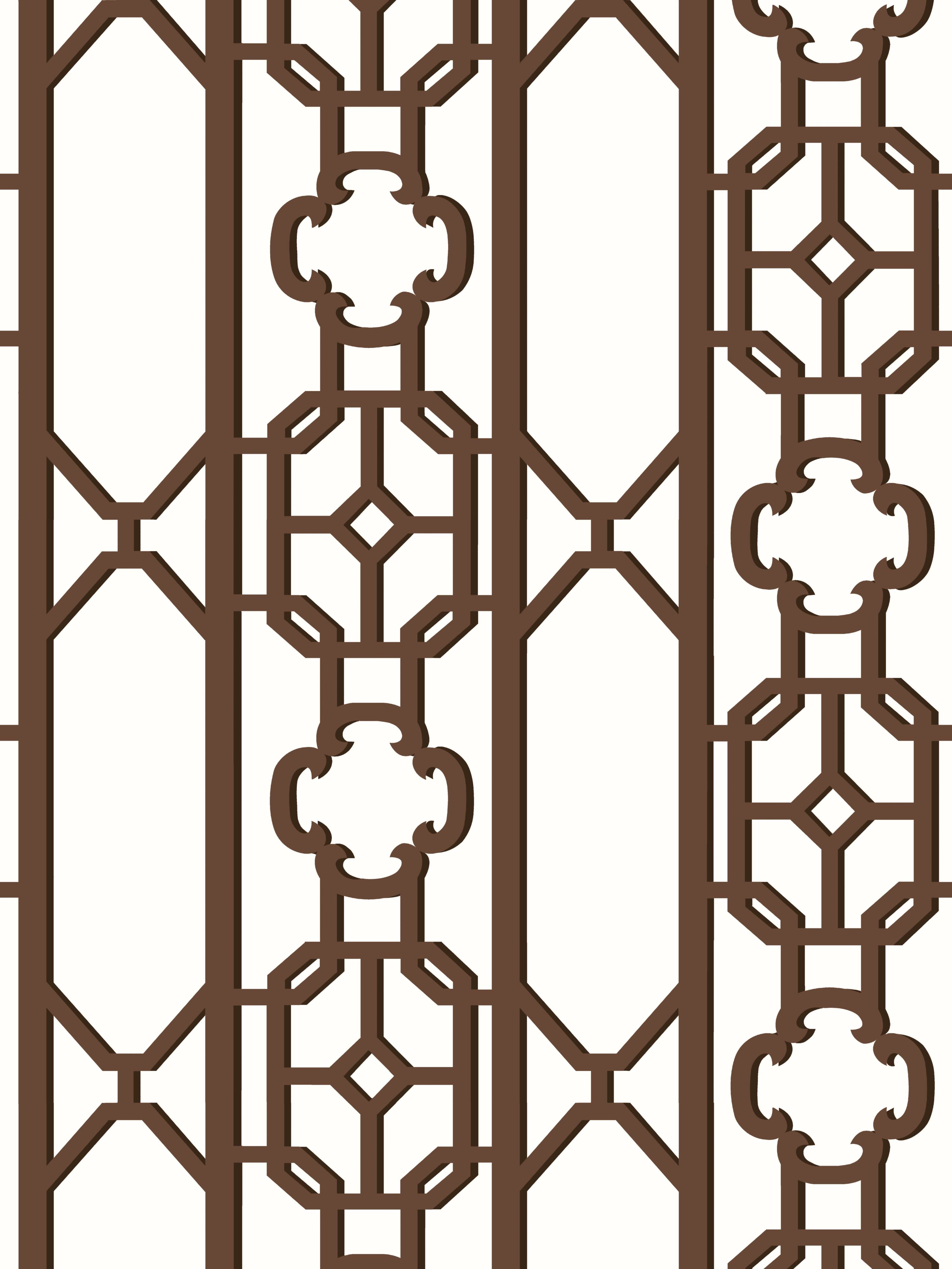 Joanna Fret wallpaper in affogato color - pattern number SC 0005WP88582D - by Scalamandre in the  collection