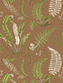 Elsie De Wolfe wallpaper in greens on brown color - pattern number SC 0005WP88592D - by Scalamandre in the  collection