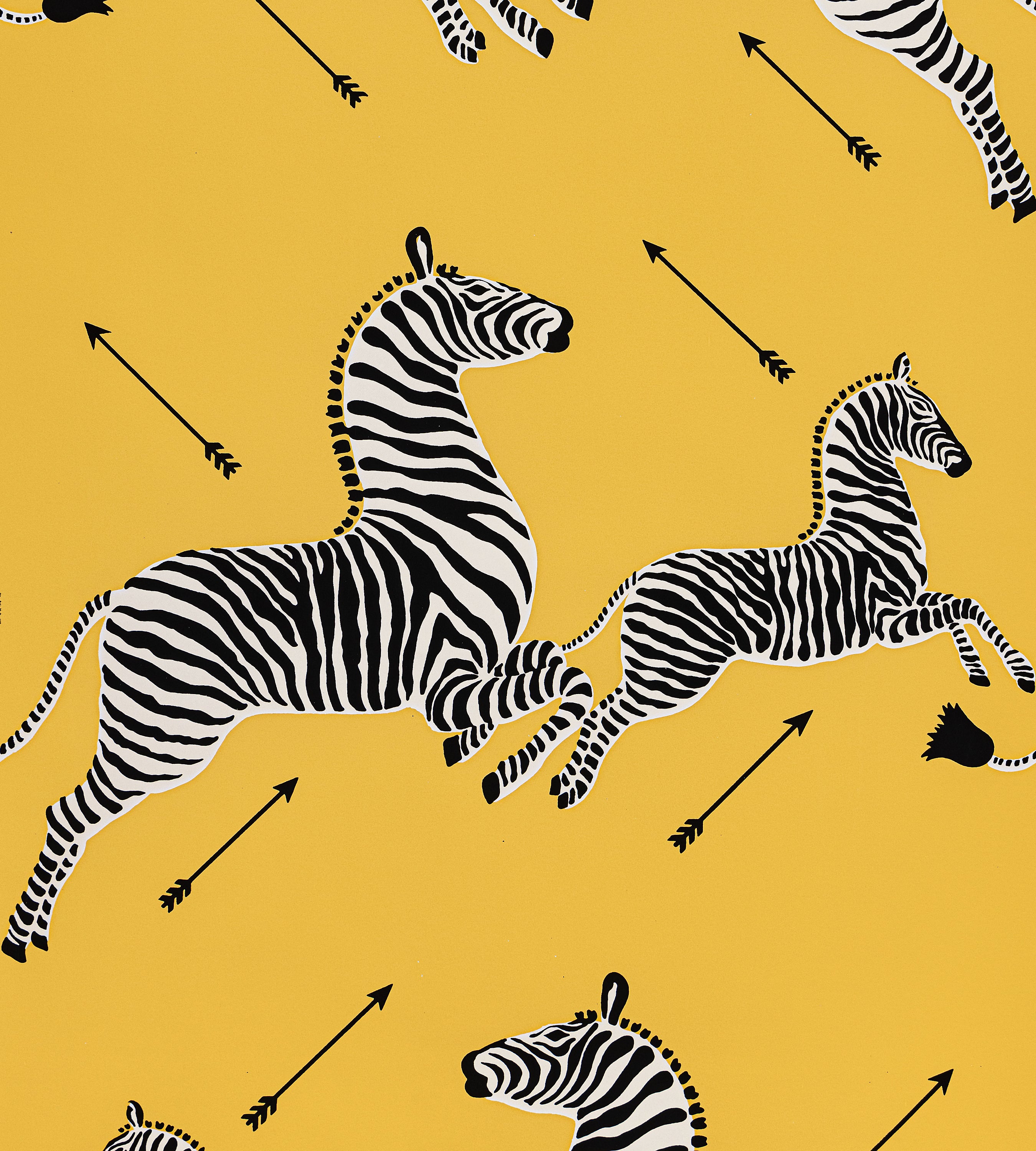 Zebras Wallpaper in yellow color - pattern number SC WP81388D0006 - by Scalamandre in the  collection