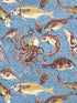 Mikonos wallpaper in rust and blue color - pattern number SC 0006WP81545 - by Scalamandre in the  collection