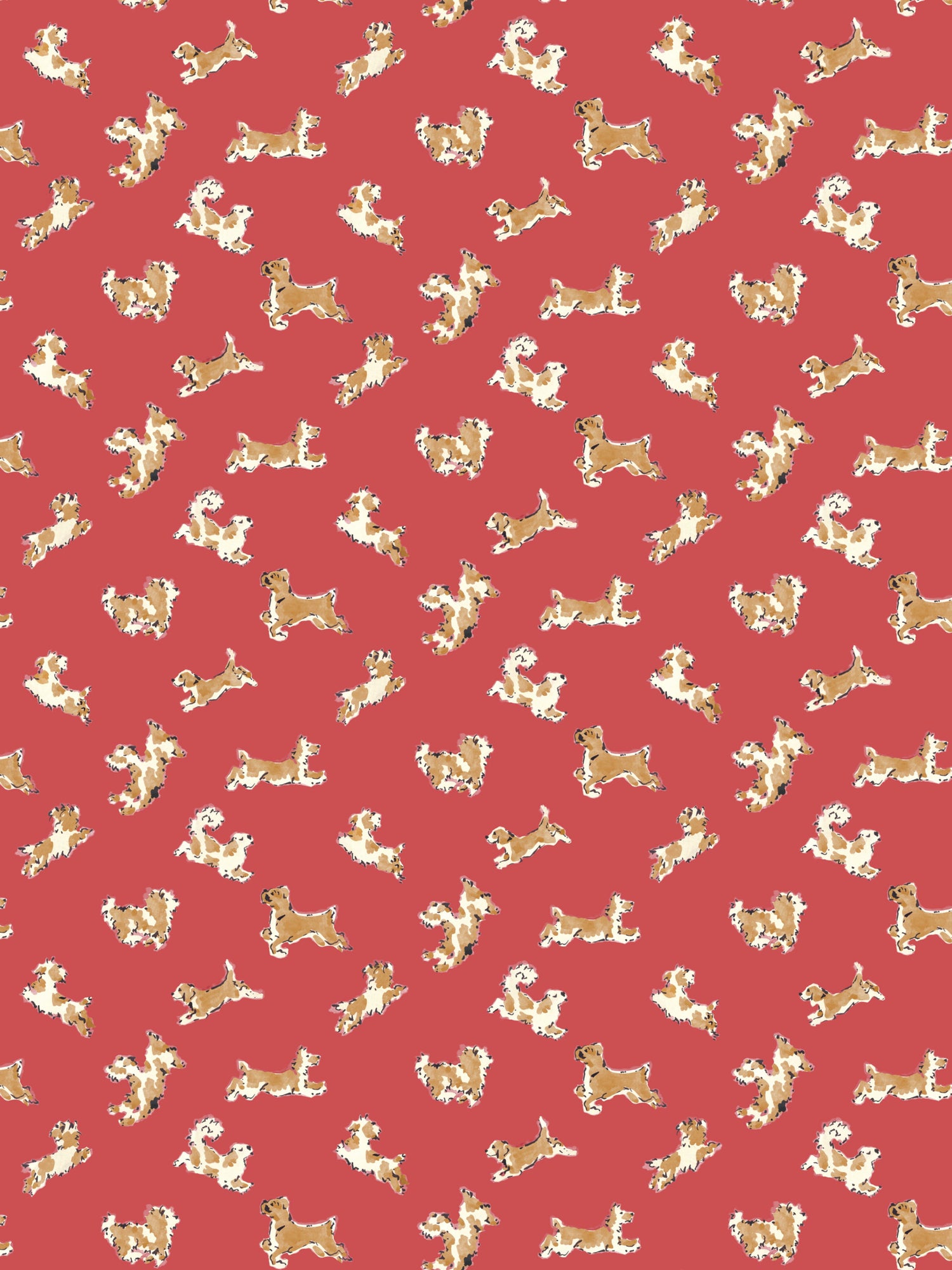Fete De Chien wallpaper in chili pepper and tawny color - pattern number SC WP88183D0006 - by Scalamandre in the  collection