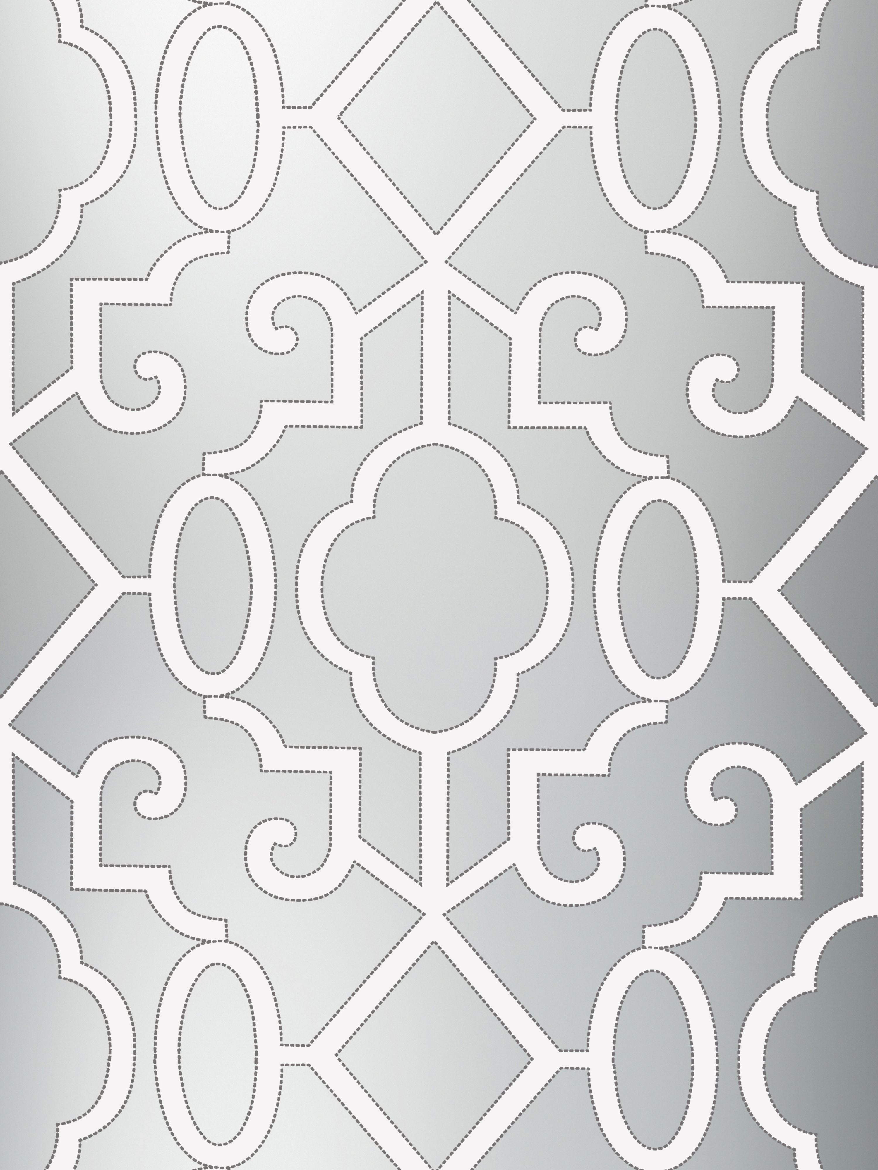 Ming Fretwork wallpaper in silver color - pattern number SC 0006WP88356 - by Scalamandre in the  collection