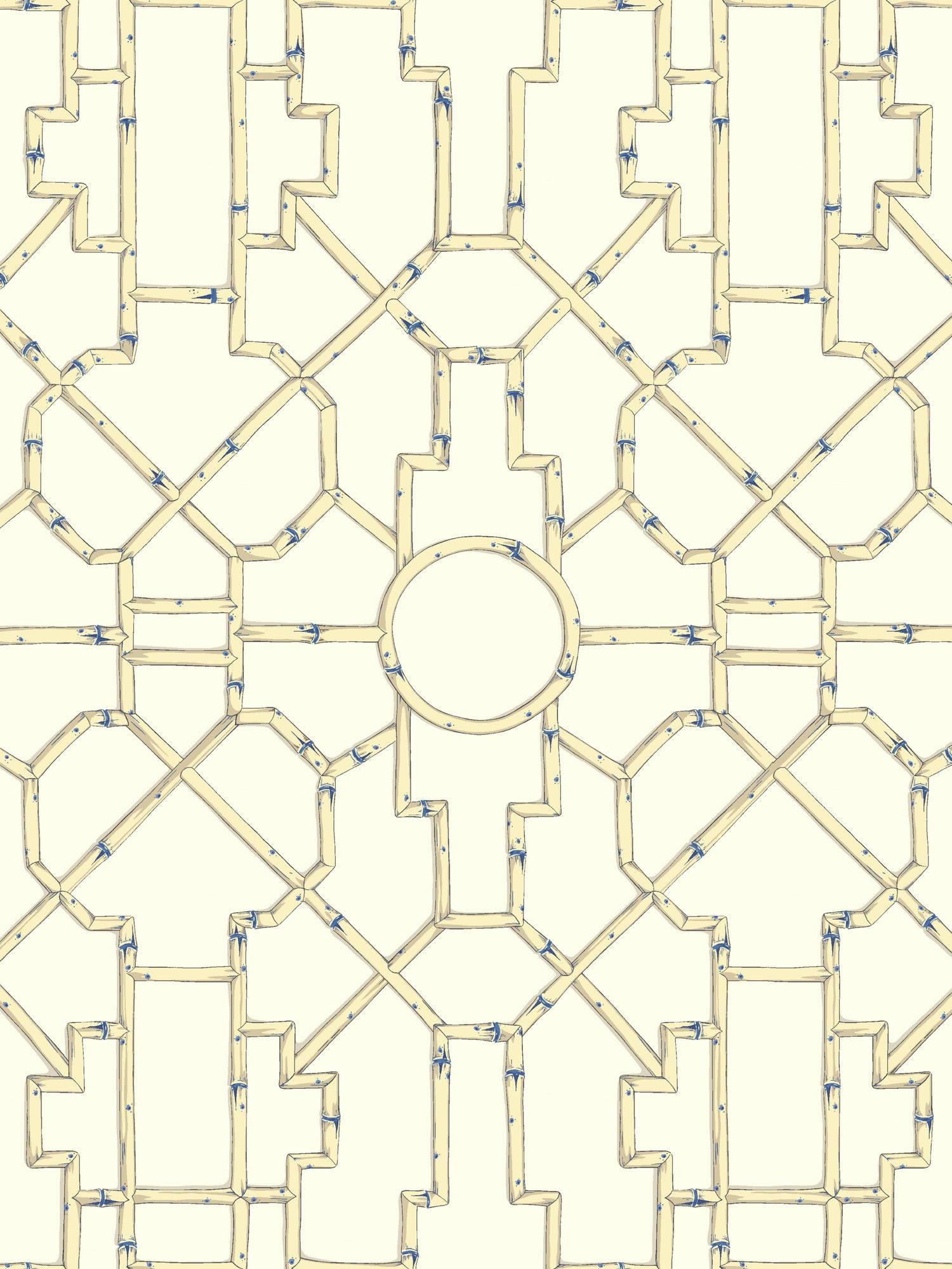 Baldwin Bamboo wallpaper in linen and blue on ecru color - pattern number SC 0007WP81630 - by Scalamandre in the  collection