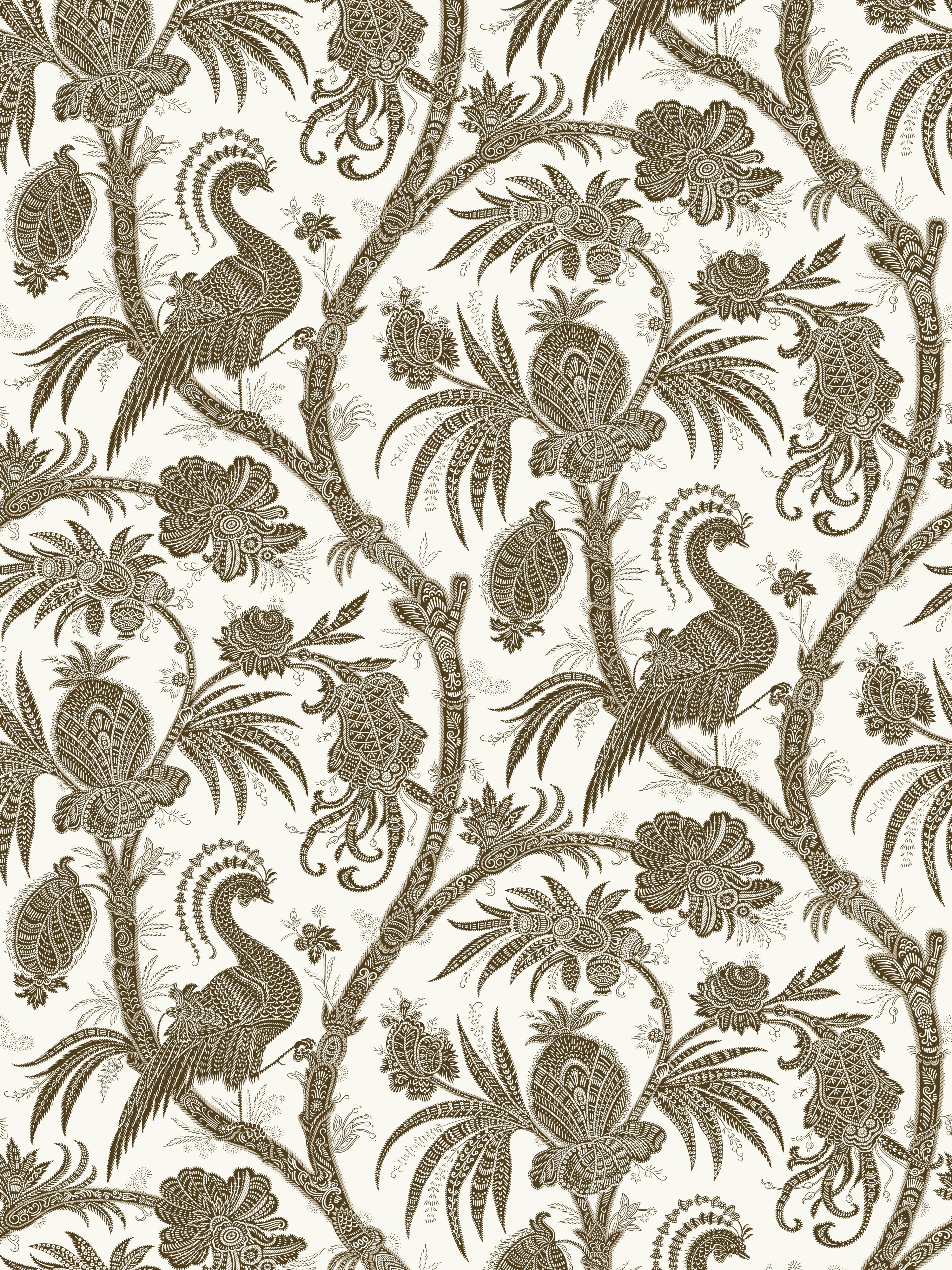 Balinese Peacock wallpaper in java color - pattern number SC 0007WP88355 - by Scalamandre in the  collection